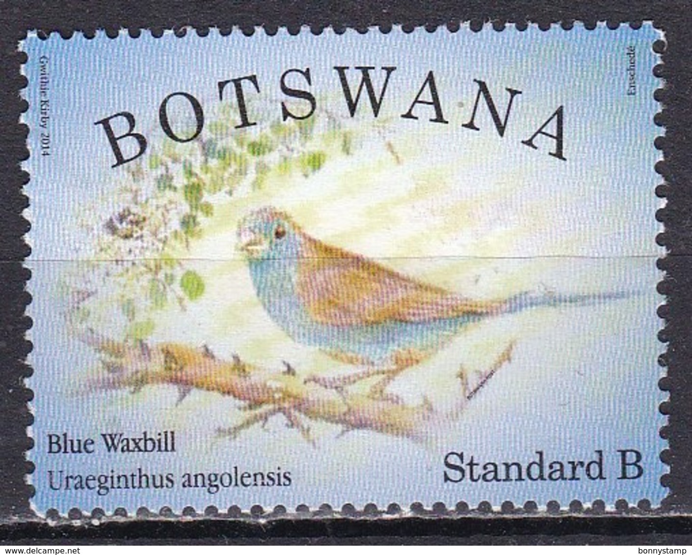 Botswana, 2014 - 5,40p Blue Waxbill - Nr.947 Usato° - Uccelli Canterini Ed Arboricoli