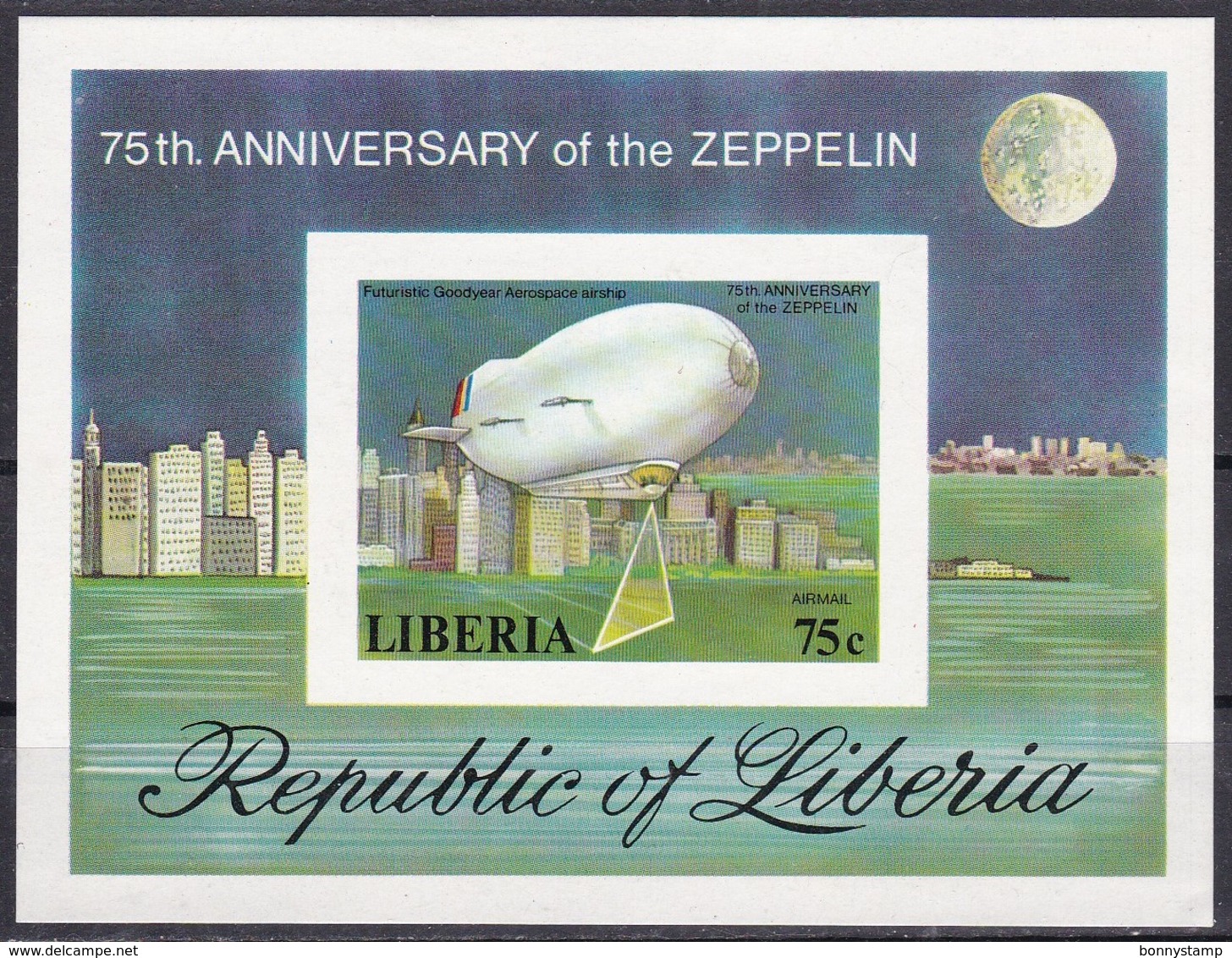 Liberia, 1978 - 75c Zeppelin, Foglietto - Nr.C219 MNH** - Liberia