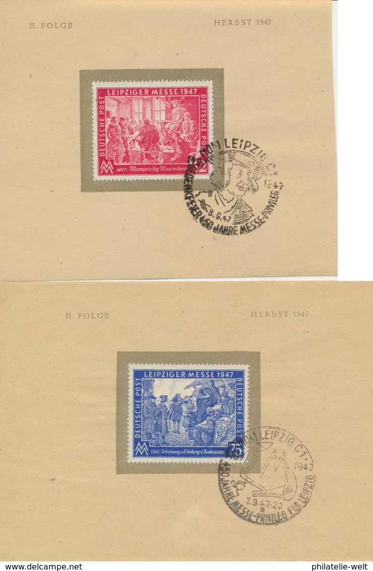 Gemeinschaftsausgaben 965/66 Auf Unterlage Sonderstempel Messe Leipzig 1947 - Sonstige & Ohne Zuordnung