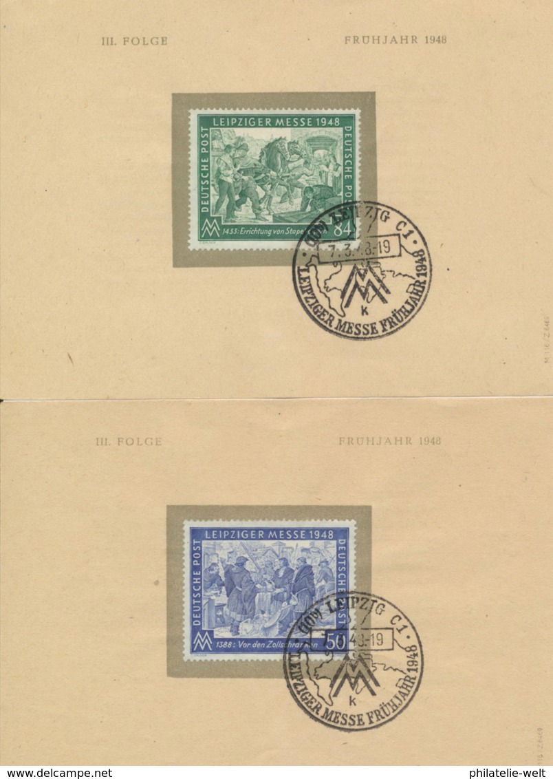 Gemeinschaftsausgaben 967/68 Auf Unterlage Sonderstempel Messe Leipzig 1948 - Sonstige & Ohne Zuordnung