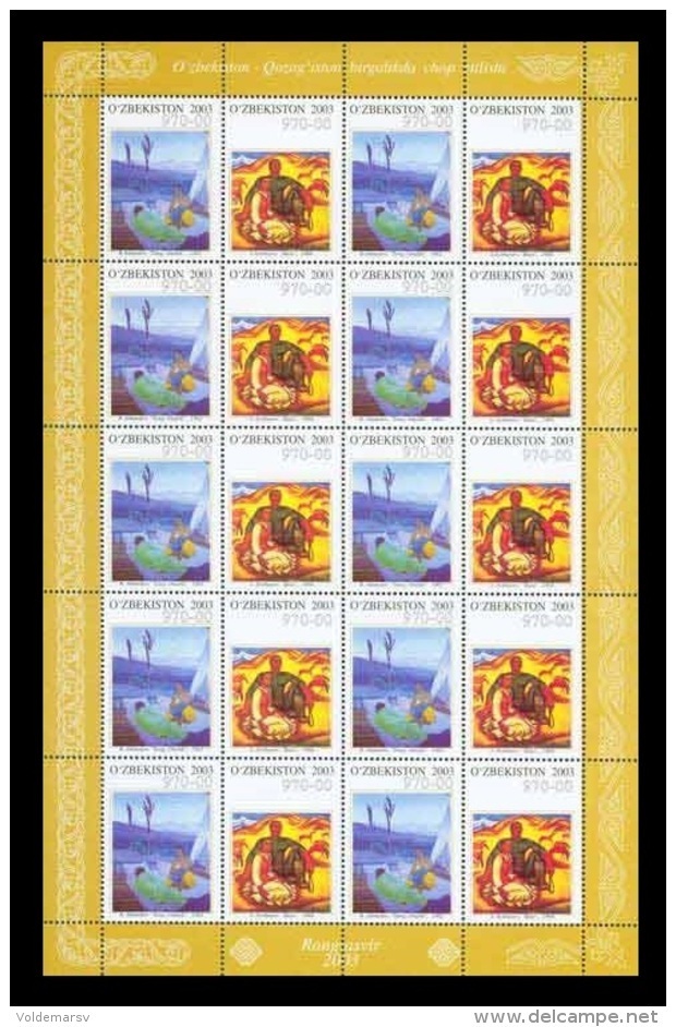 Uzbekistan 2003 Mih. 534/35 Paintings (M/S) (joint Issue Uzbekistan-Kazakhstan) MNH ** - Uzbekistan