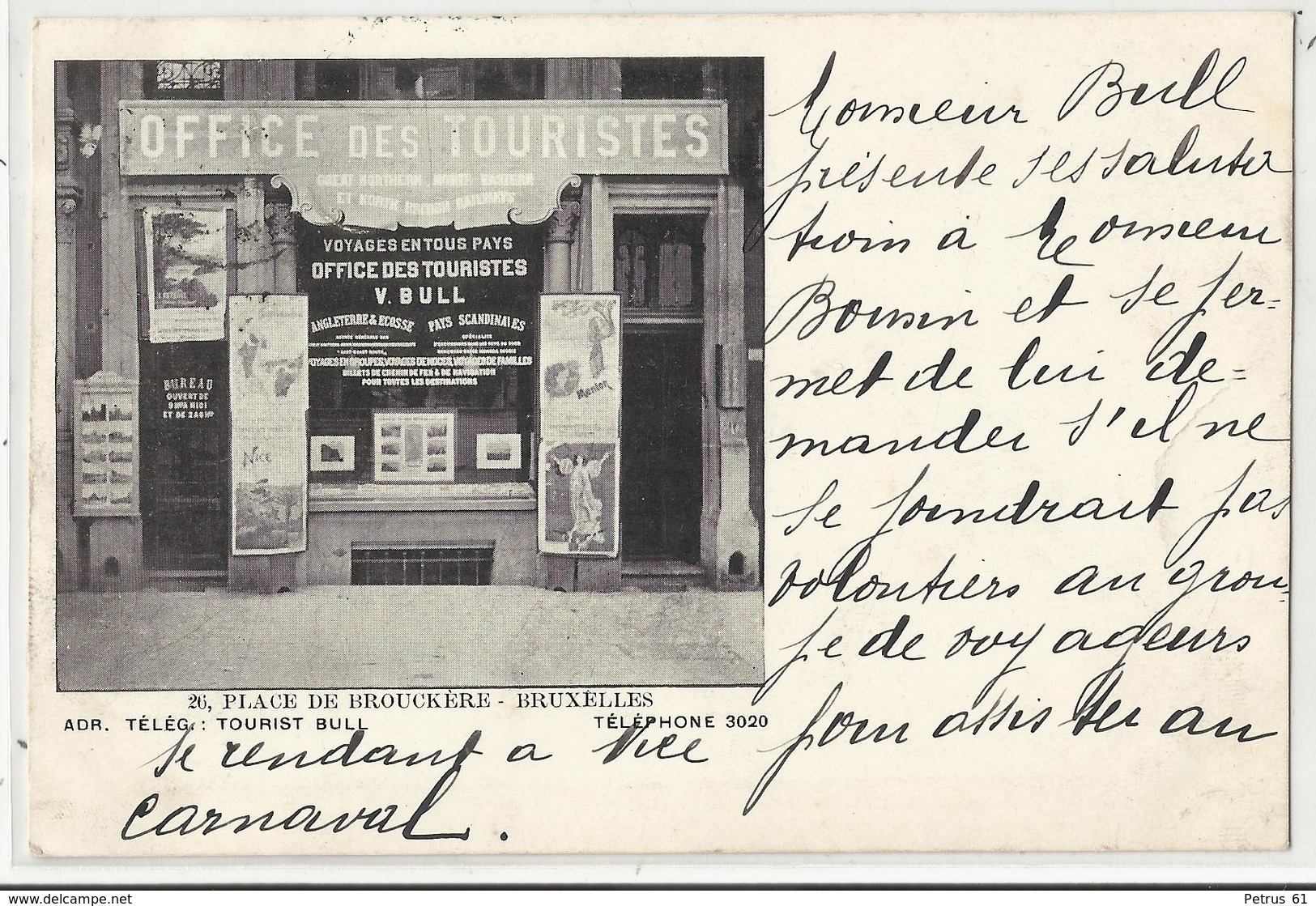 Bruxelles - Office Des Touristes V. BULL - Place De Brouckère 1902 - Marktpleinen, Pleinen