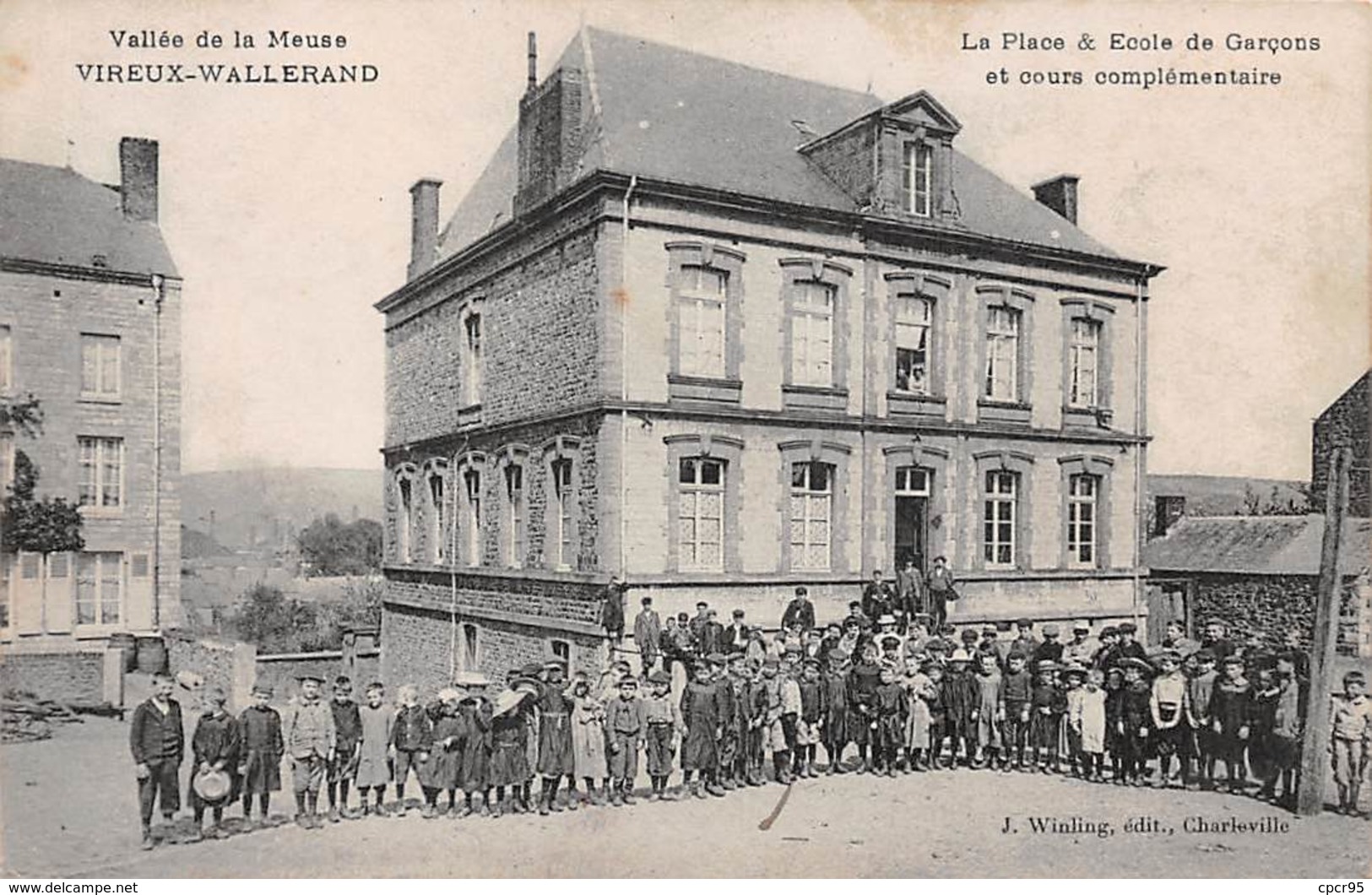 08.n°56651.vireux-wallerand.la Place Et école De Garçons Et Cours Complémentaire - Autres & Non Classés