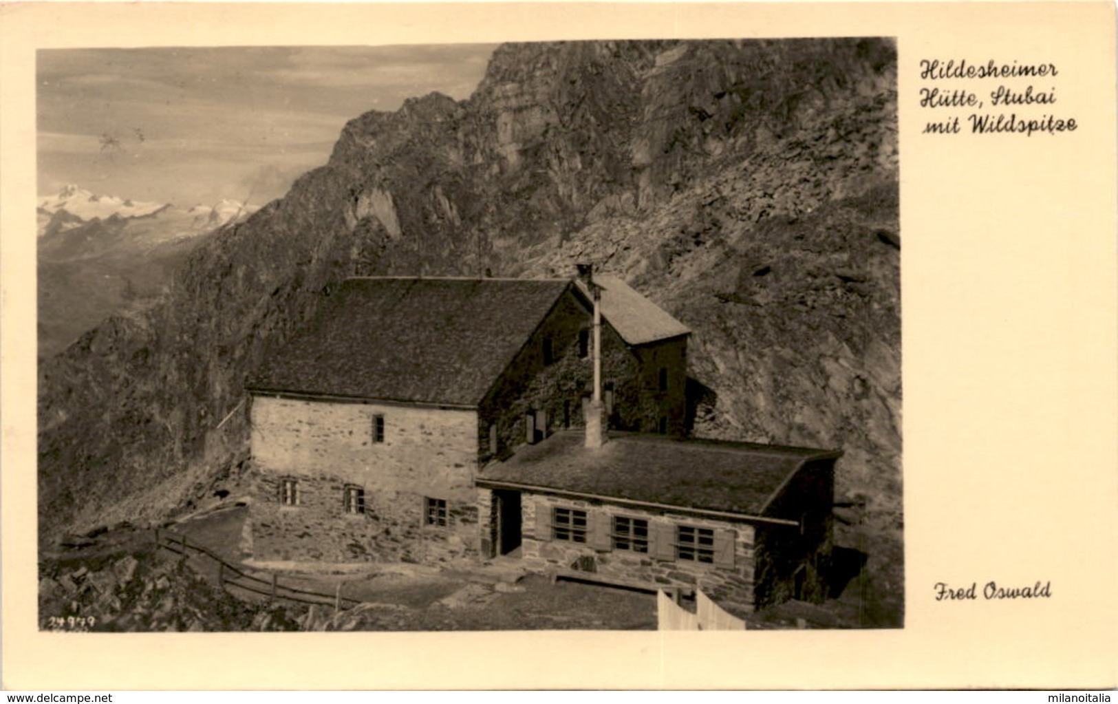 Hildesheimer Hütte, Stubai Mit Wildspitze (31179) * Hüttenstempel 28. Aug. 1942 * 3. 9. 1942 - Sölden