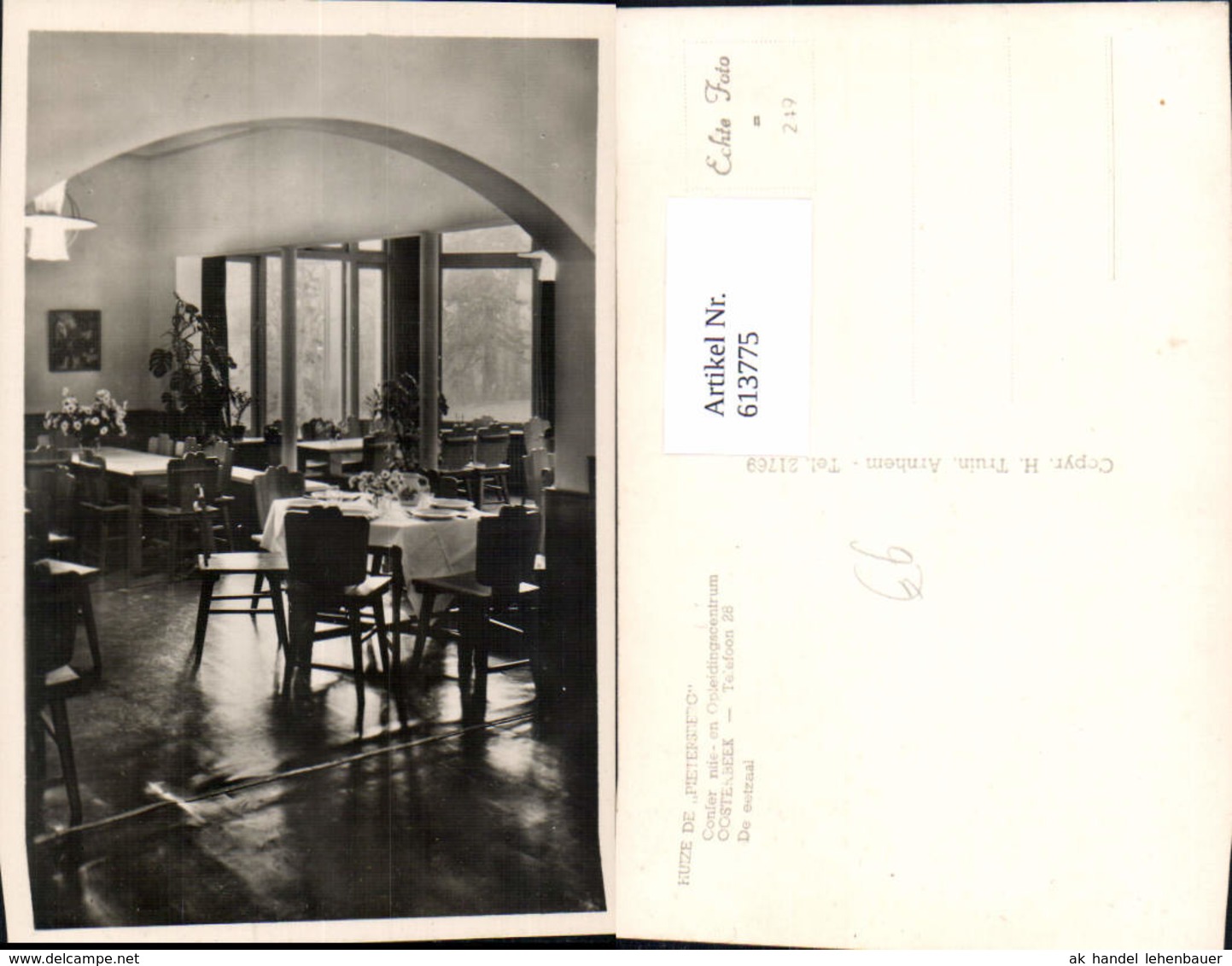 613775,Foto Ak Oosterbeek Huize De Pietersberg Restaurant Innenansicht Netherlands - Ohne Zuordnung