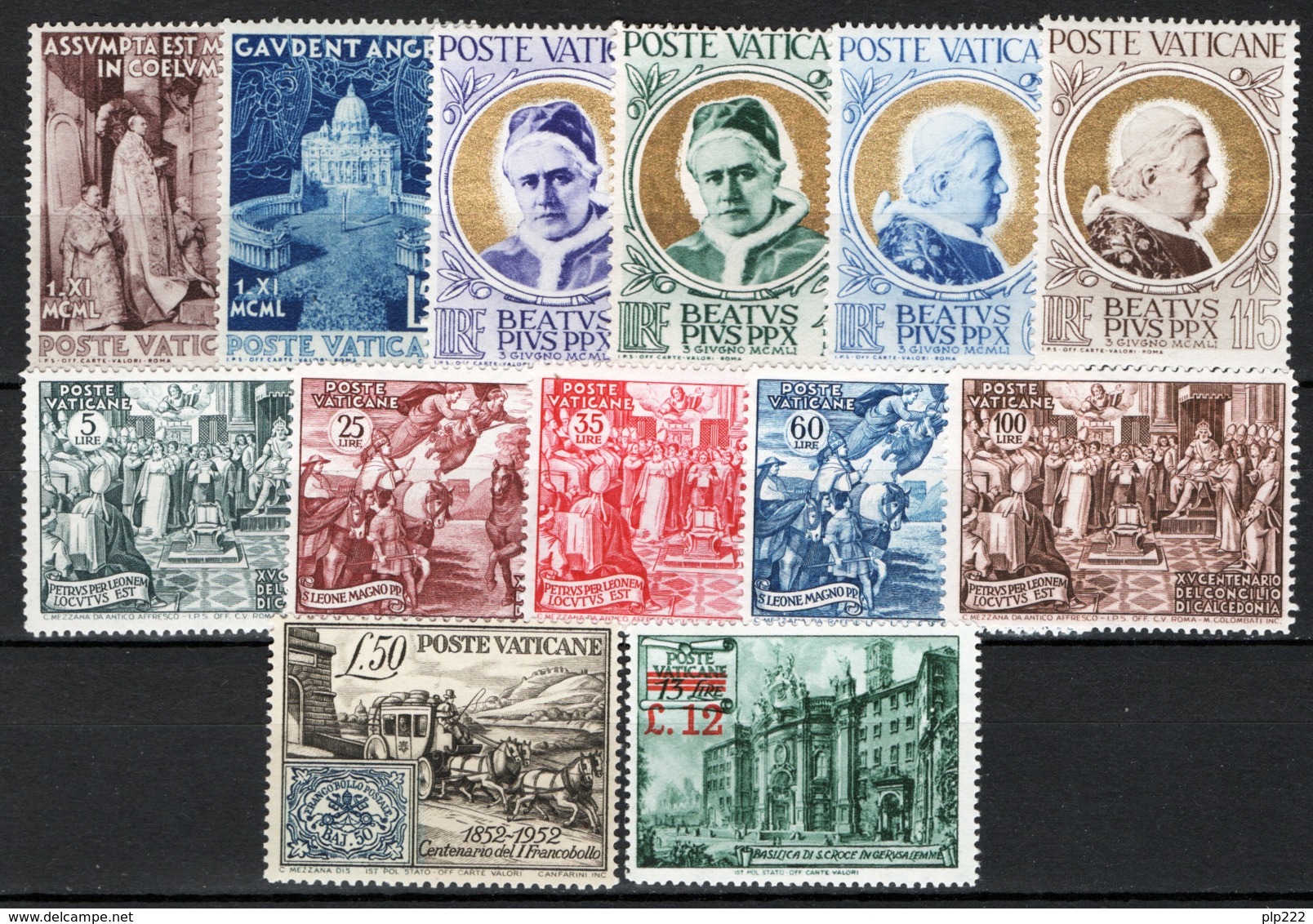 Vaticano 1951/52 Annate Completa Ordinaria /Complete Year Ordinary Set  MNH/** VF - Annate Complete