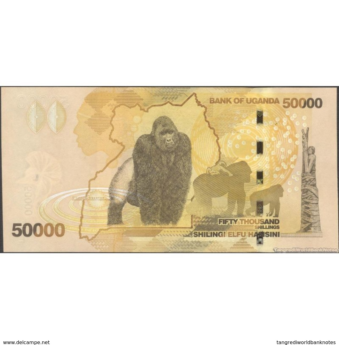 TWN - UGANDA 54d - 50000 50.000 Shillings 2017 (2018) Prefix AS UNC - Uganda