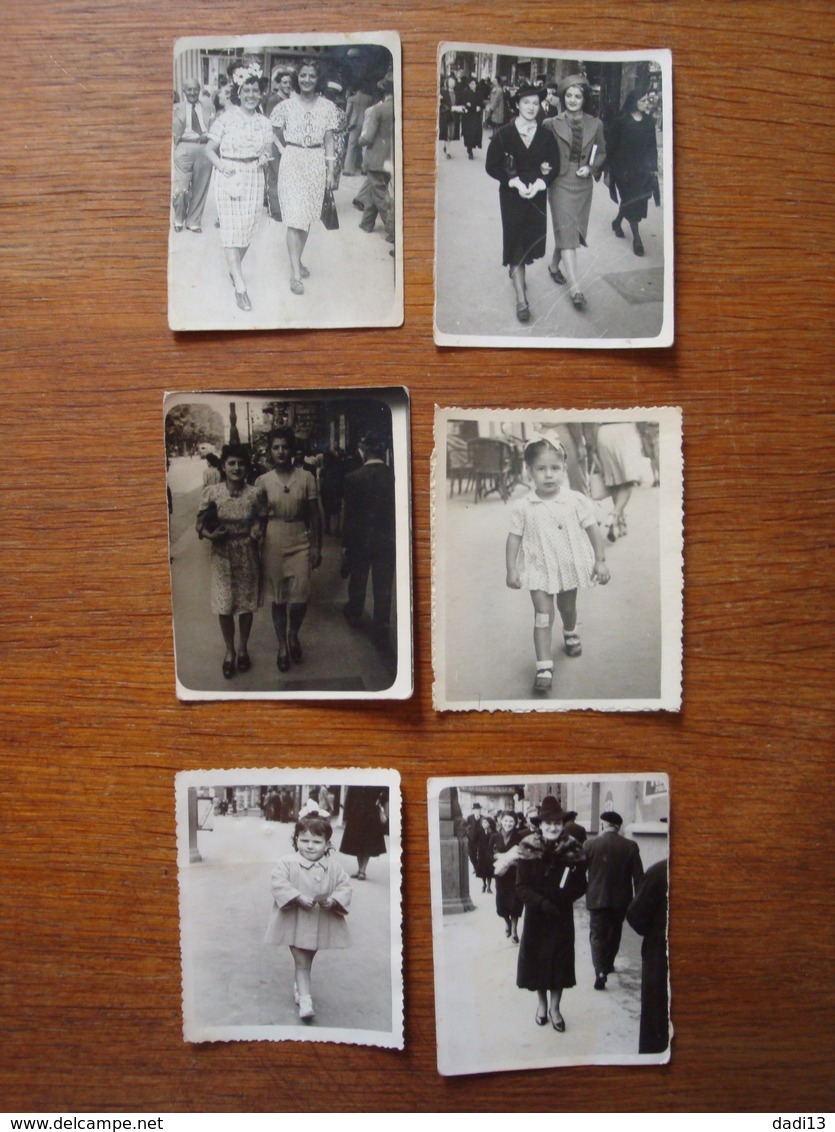 Lot De 23 Photos Personnes Sur La Canebière Marseille - Années 1940 - Lieux