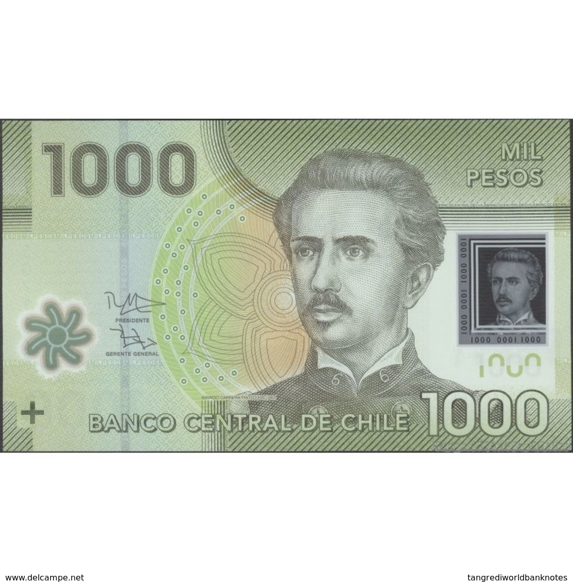 TWN - CHILE 161g - 1000 1.000 Pesos 2016 Polymer - Serie EJ - Signatures: Vergara & Zurbuchen UNC - Cile