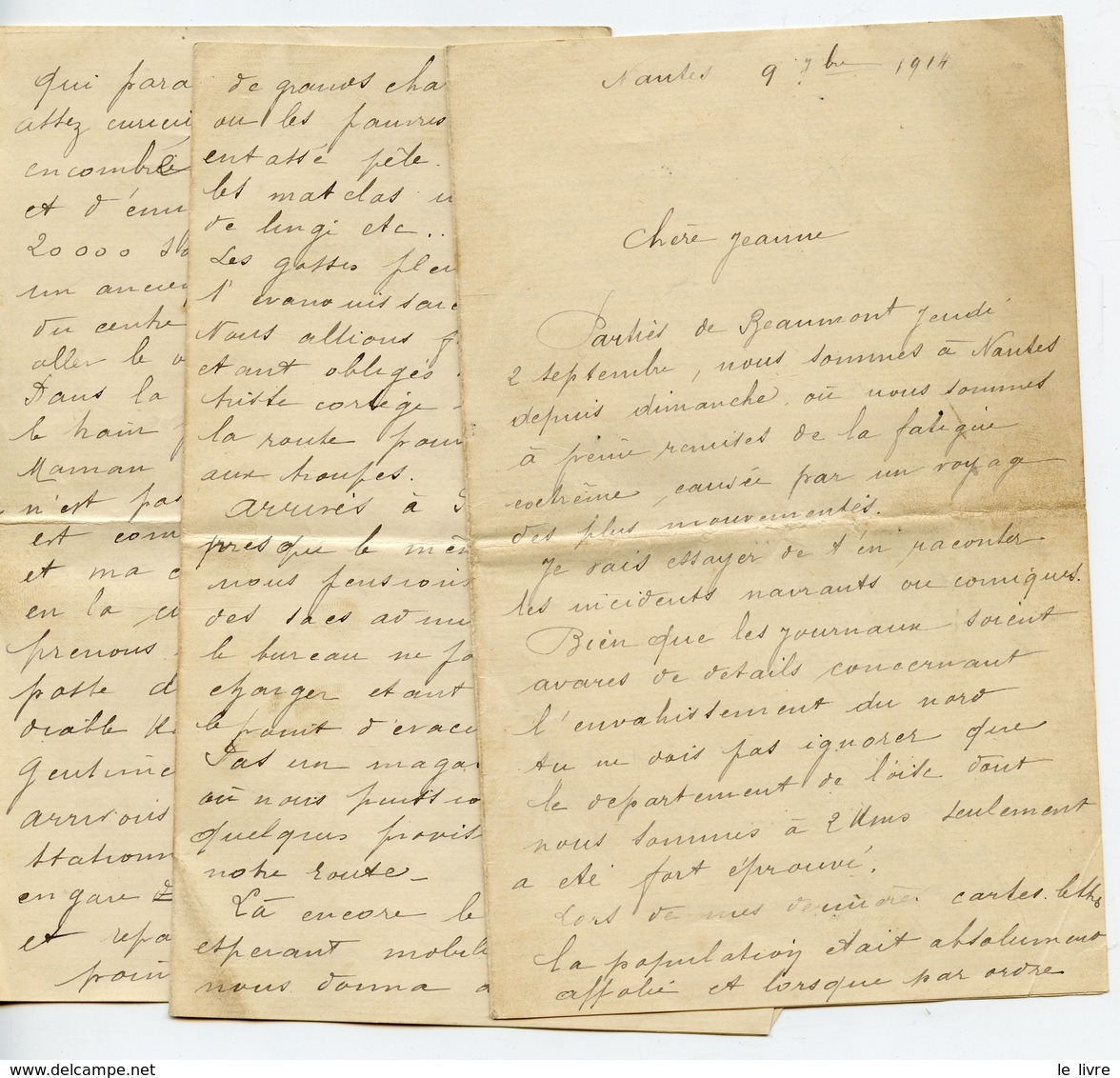 1243. CPA ET LETTRE 95 BEAUMONT-SUR-OISE. LE PONT DETRUIT PAR LE GENIE. LETTRE SUR LA DESTRUCTION ET L'EXHODE 1914 - Beaumont Sur Oise