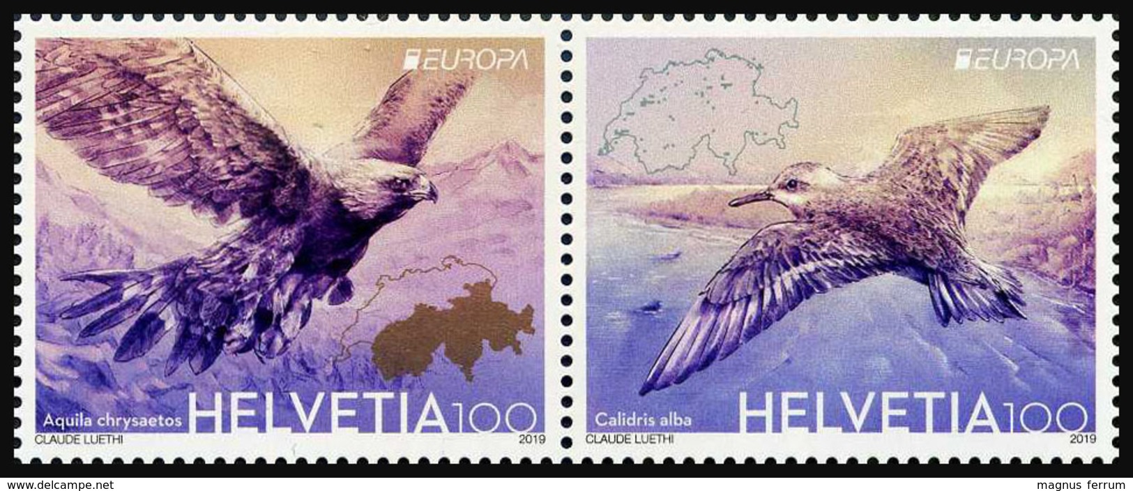 2019 Switzerland, Europa, CEPT, National Birds, 2 Stamps, MNH - 2019
