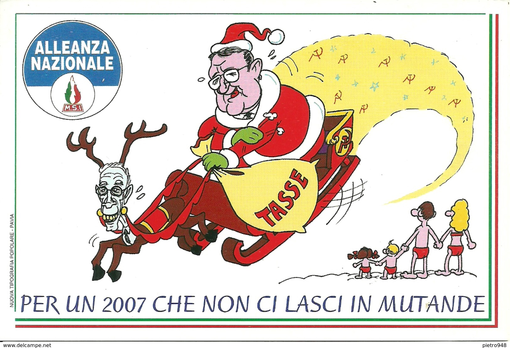 Cartolina Umoristica "Alleanza Nazionale M.S.I." - Humor