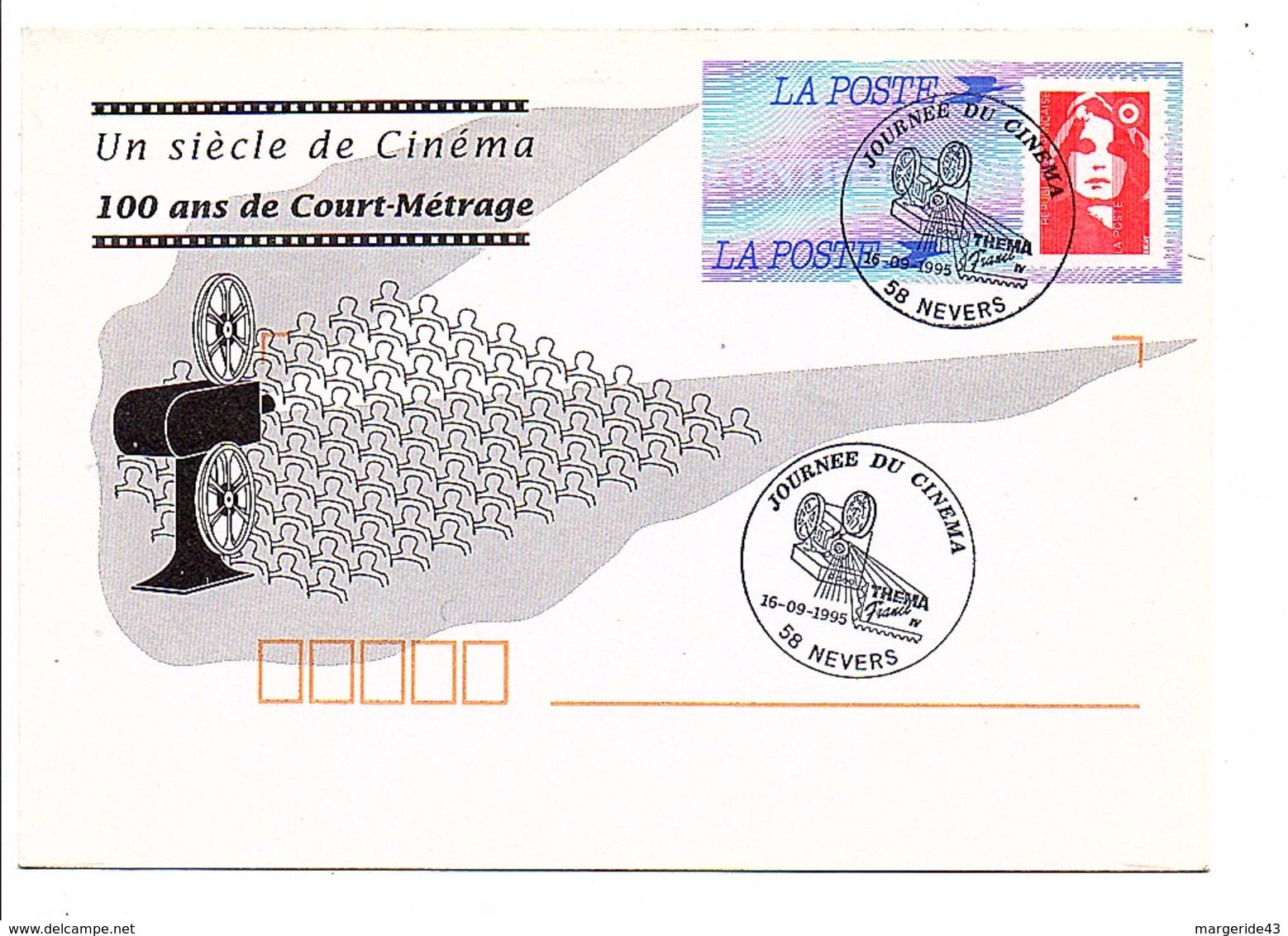 OBLITERATION JOURNEE DU CINEMA à NEVERS NIEVRE 1995 - Commemorative Postmarks