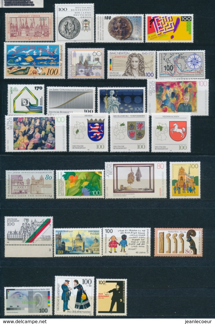 Duitsland/Germany/Allemagne/Deutschland 1990<>1993 Mi: 1445<>1703 27x (PF/MNH/Neuf Sans Ch/nuovo Senza C./**)(4427) - Nuovi