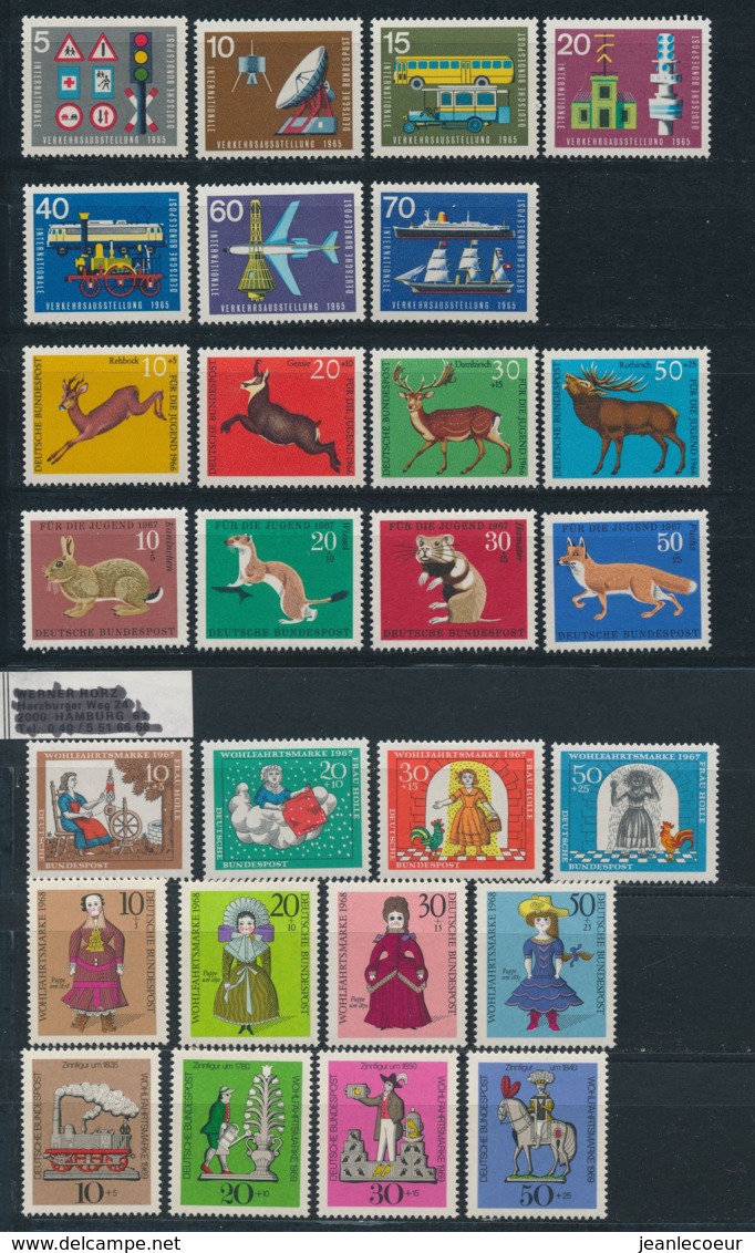 Duitsland/Germany/Allemagne/Deutschland 1965<>1969 7 Series (PF/MNH/Neuf Sans Ch/nuovo Senza C./**)(4430) - Ongebruikt