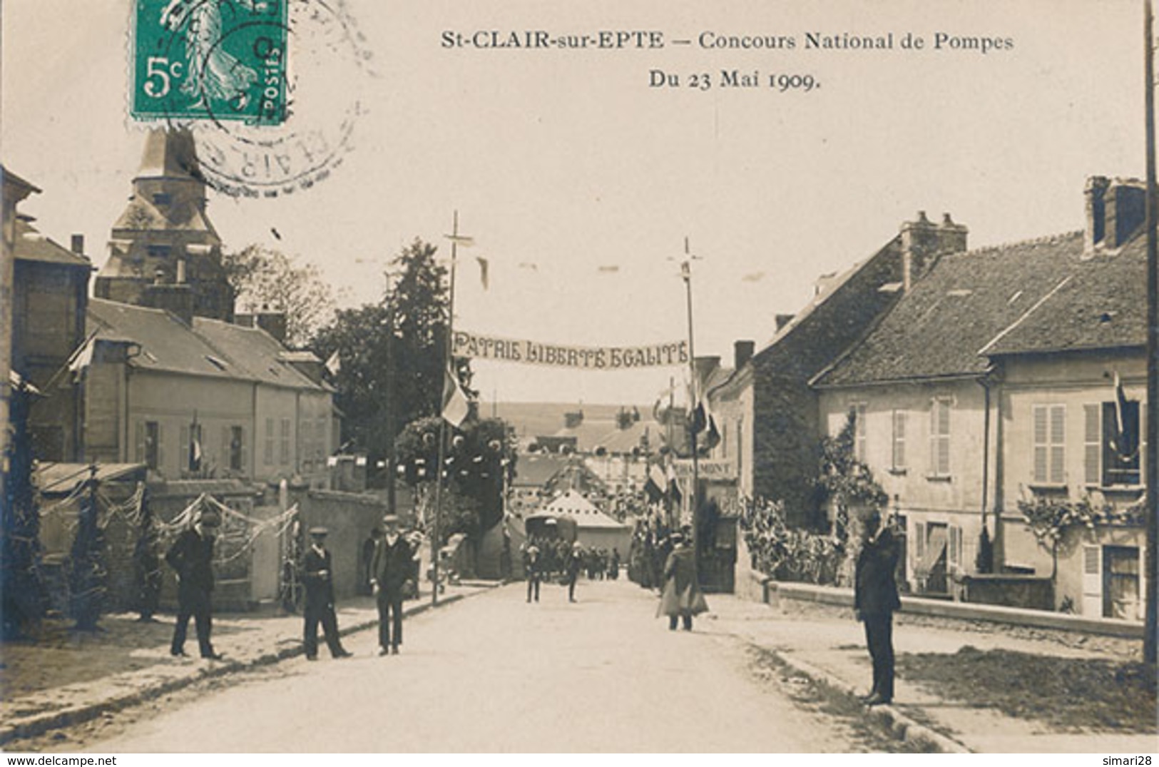 ST CLAIR SUR EPTE - CARTE PHOTO - CONCOURS NATIONAL DE POMPES DU 23 MAI 1909 - Other & Unclassified