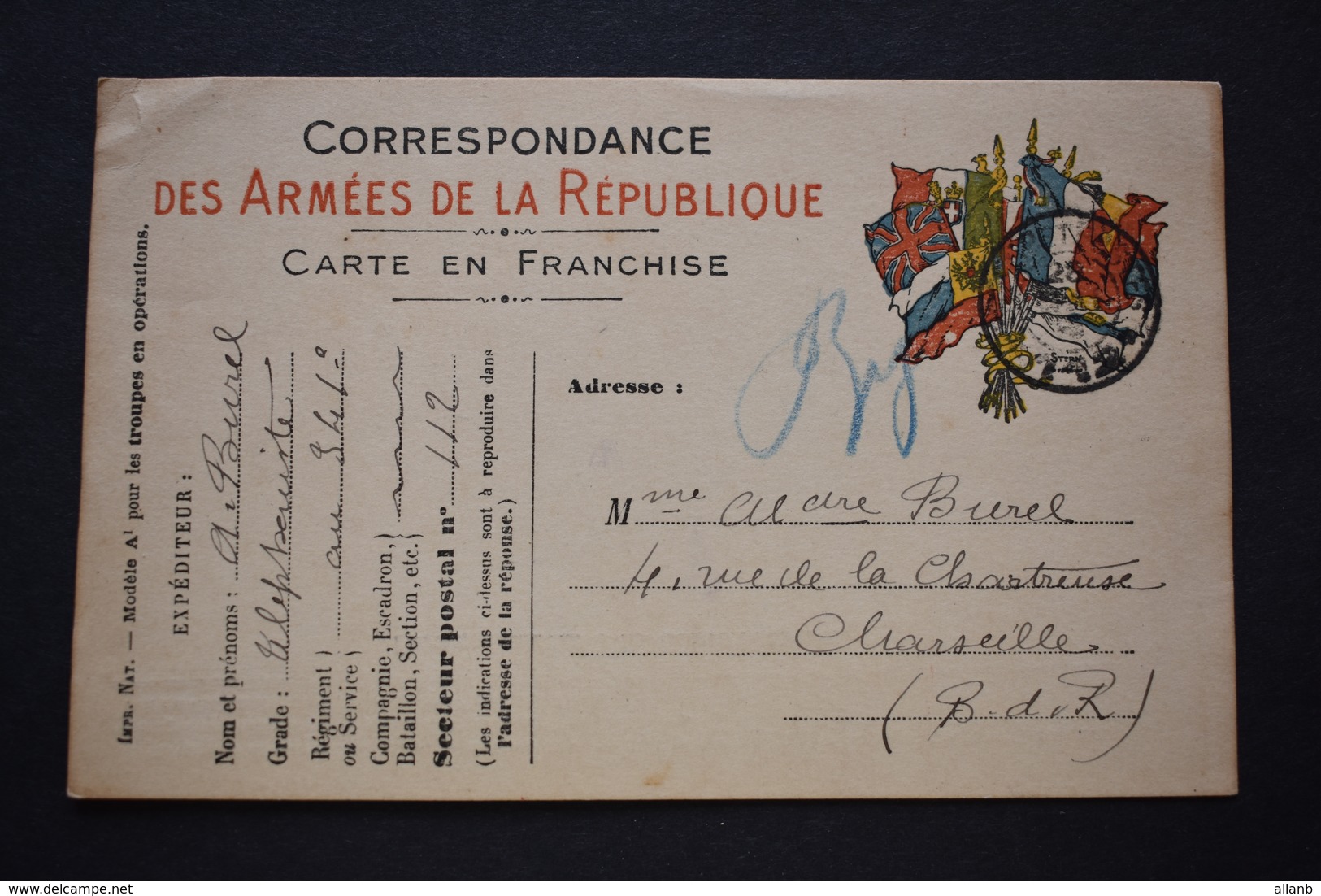 France - 1915-16  3 Cartes Postales Correspondance Militaire En Franchise - Guerre De 1914-18