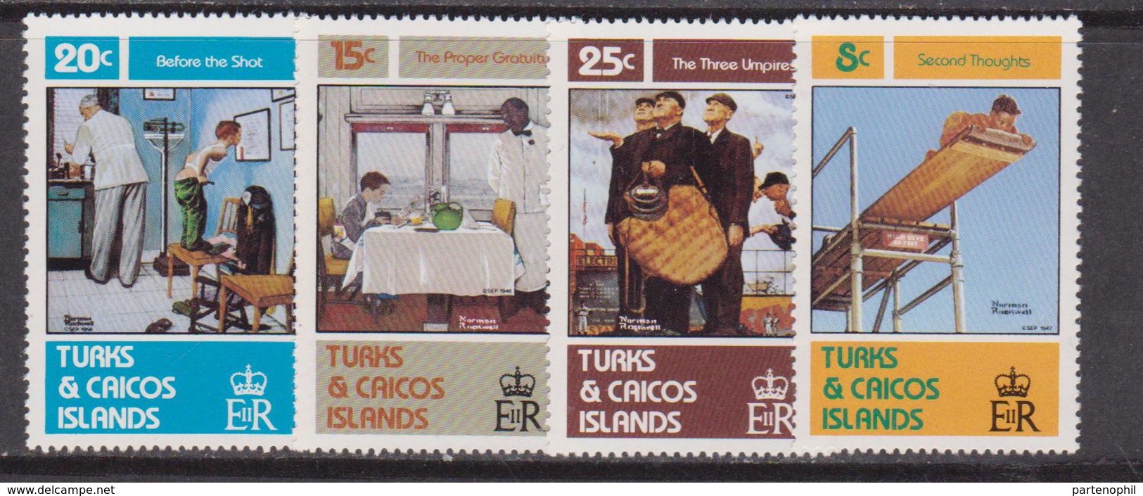 Turks And Caicos Is. - Paintings By Norman Rockwell  Set  MNH - Turks E Caicos