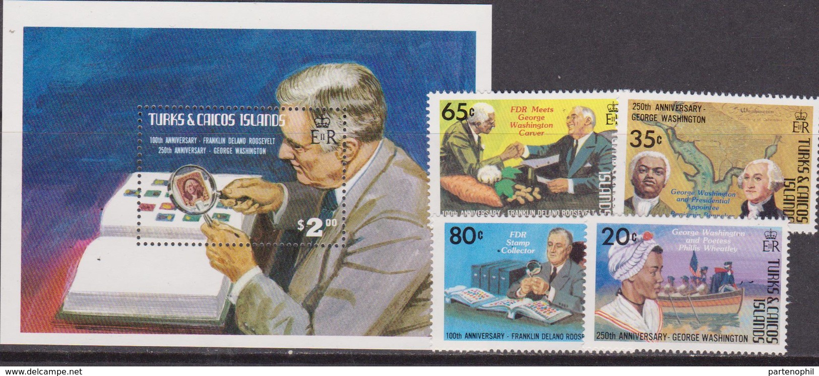 Turks And Caicos Is. - Roosevelt / Washington /  Sheet + Set  MNH - Turks E Caicos