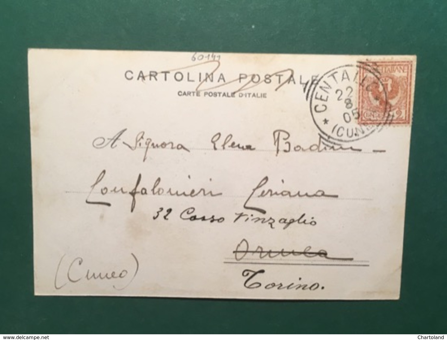 Cartolina Centallo - Cuneo - Chiesa Parrocchiale  - 1905 - Cuneo