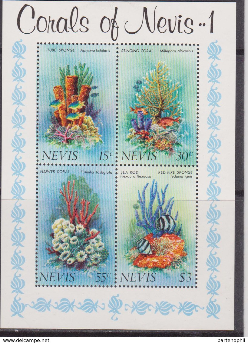 Nevis - Marine Life Corals Sheet MNH - Otros - América