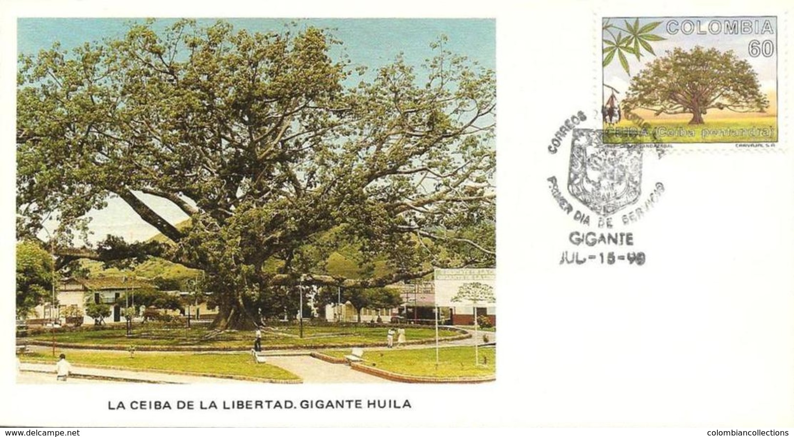 Lote 1823F, Colombia, 1990, SPD-FDC, Ceiba, Tree, Park - Colombia