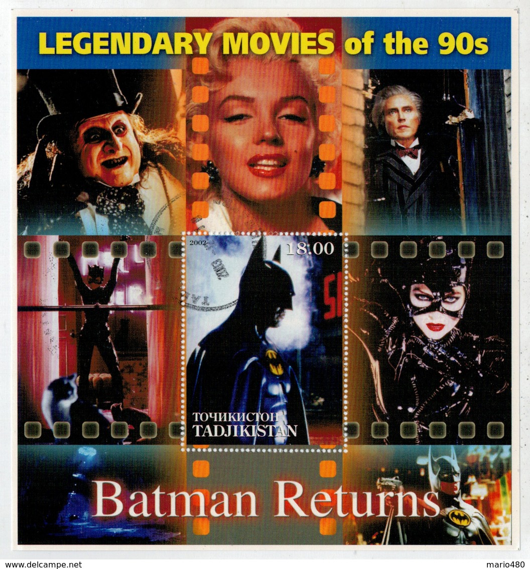 TADJJIKISTAN     LEGENDARY  MOVIES  OF   THE 90S   BATMAN  RETURNS        S.SHEET   (TIMBRATO) - Tagikistan