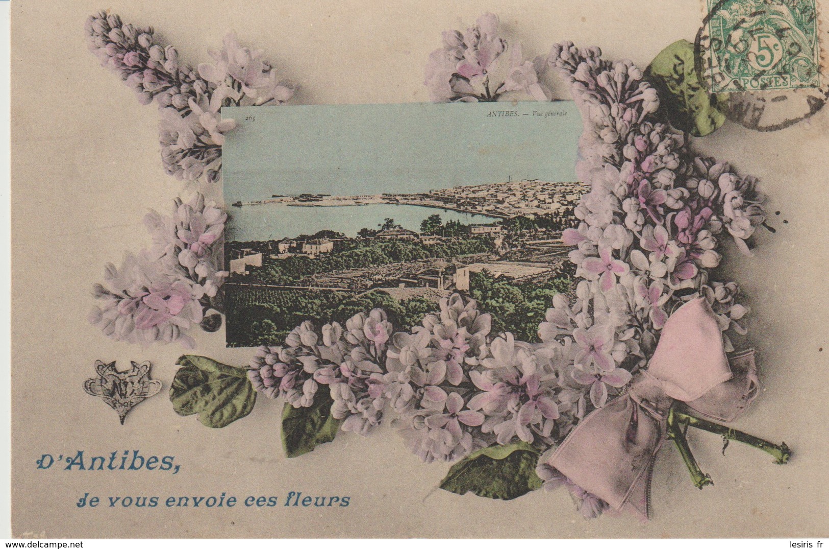 C.P.A. - D'ANTIBES - JE VOUS ENVOIE CES FLEURS - - Antibes - Oude Stad