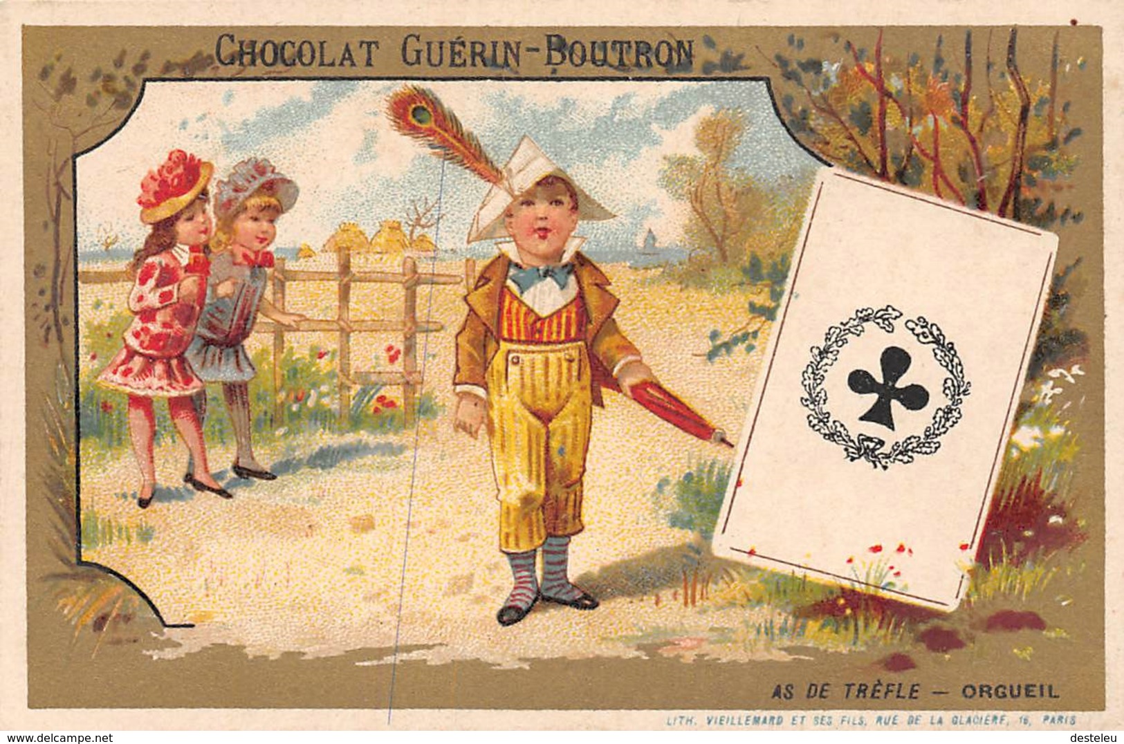 Playing Cards  Chocolat Guerin Boutron -As De Tréfle Orgueil - Jeux Et Jouets