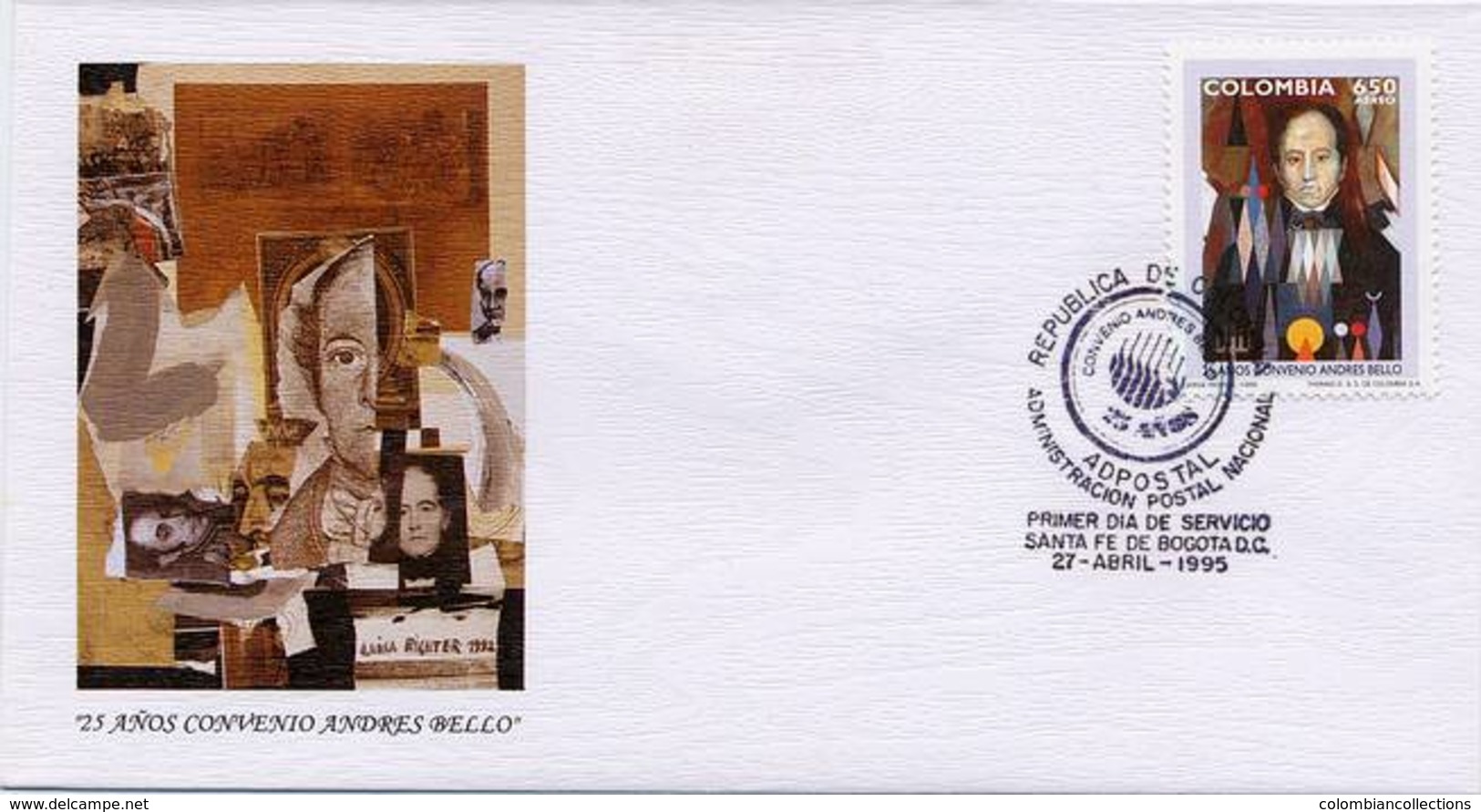 Lote 2001F, Colombia, 1995, SPD - FDC, Andres Bello, Bolivar, Teacher - Colombia