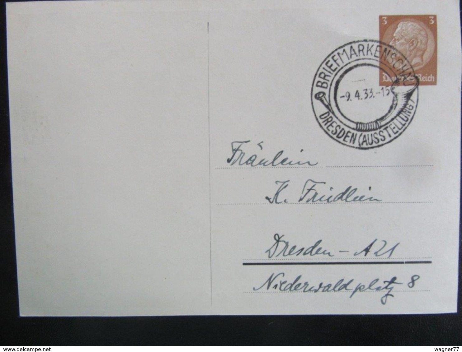 Postkarte Briefmarkenschau Dresden 1933 Gelaufen - Briefe U. Dokumente