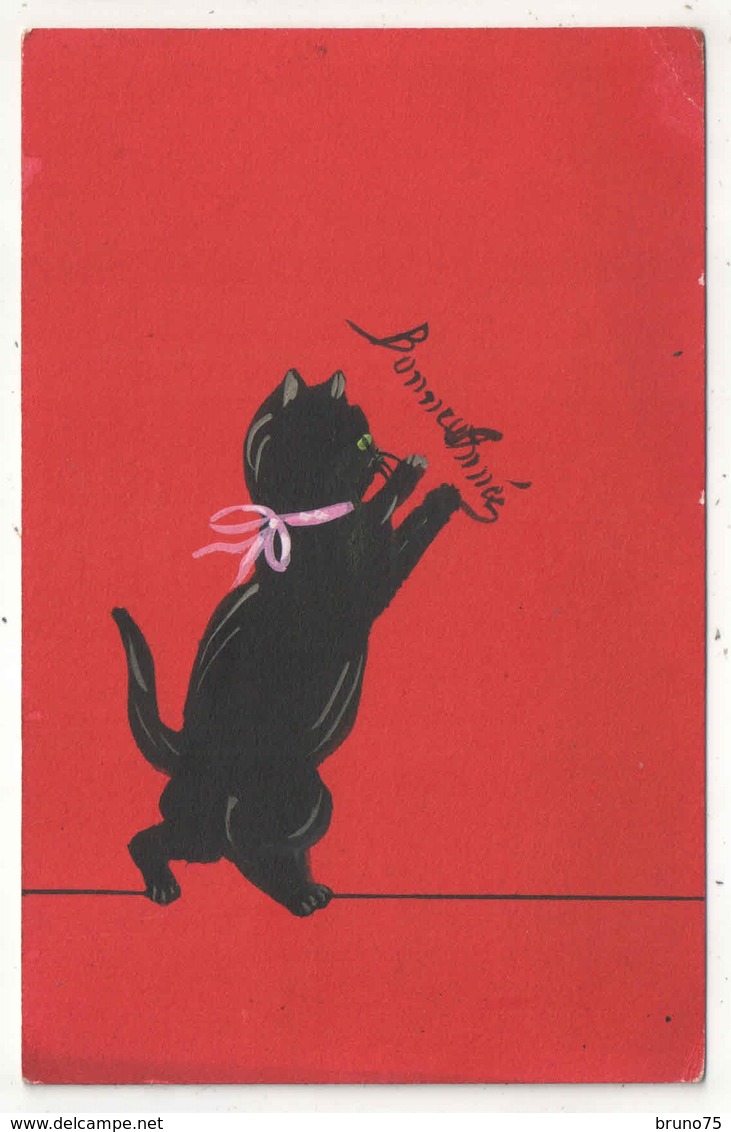 Bonne Année - Chat Noir - Black Cat - 1907 - Neujahr