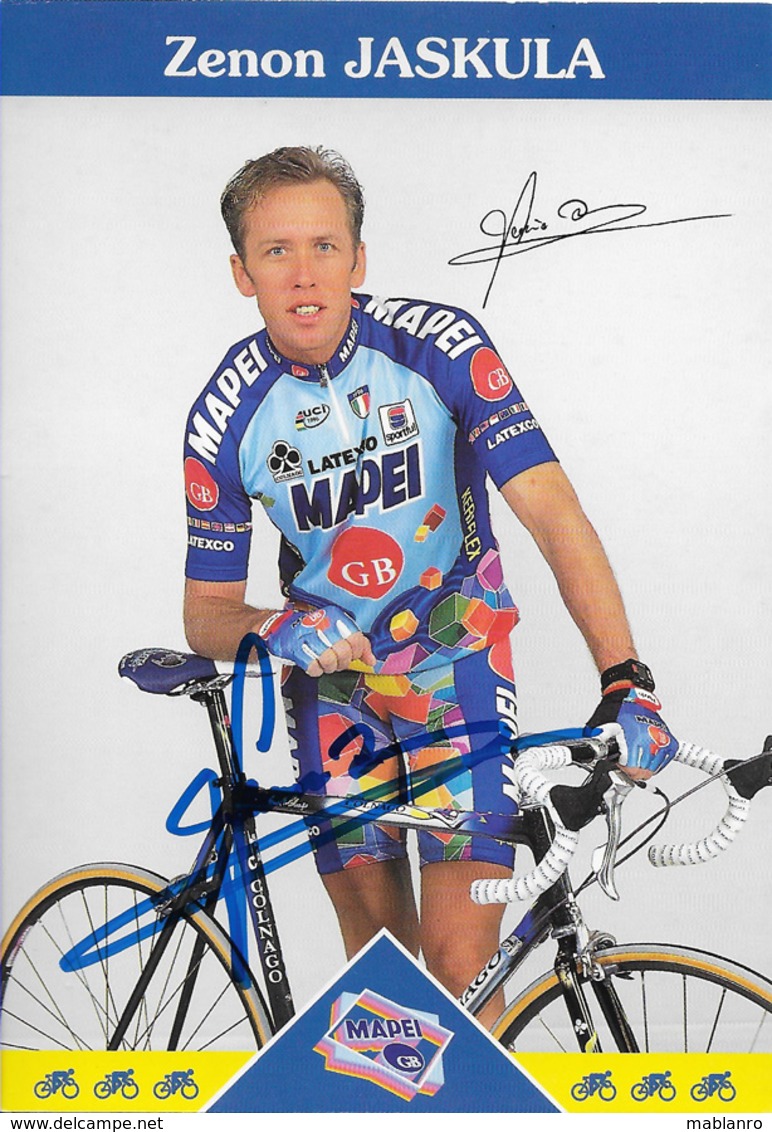 CARTE CYCLISME ZENON JASKULA SIGNEE TEAM MAPEI 1997 - Ciclismo