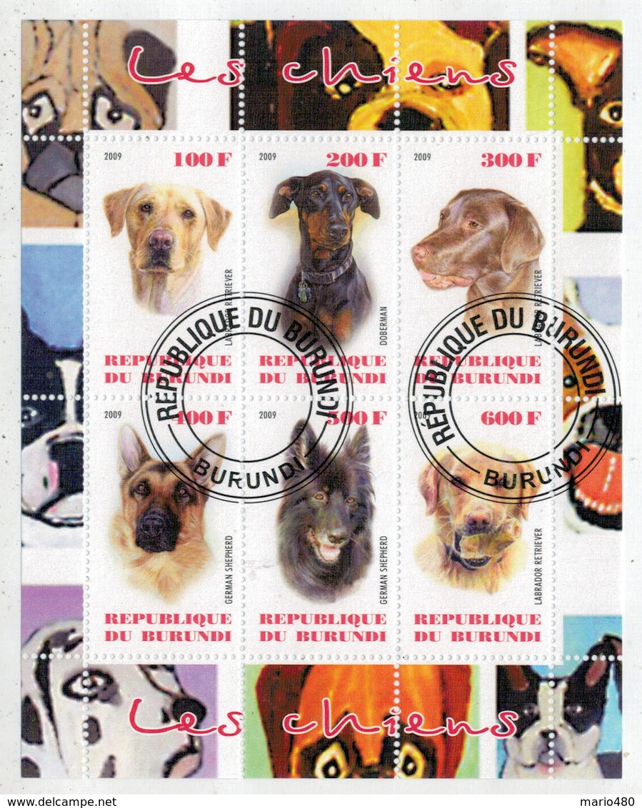 REPUBLIQUE   DU   BURUNDI    2009    LES   CHIENS                S.SHEET   (TIMBRATO) - Used Stamps