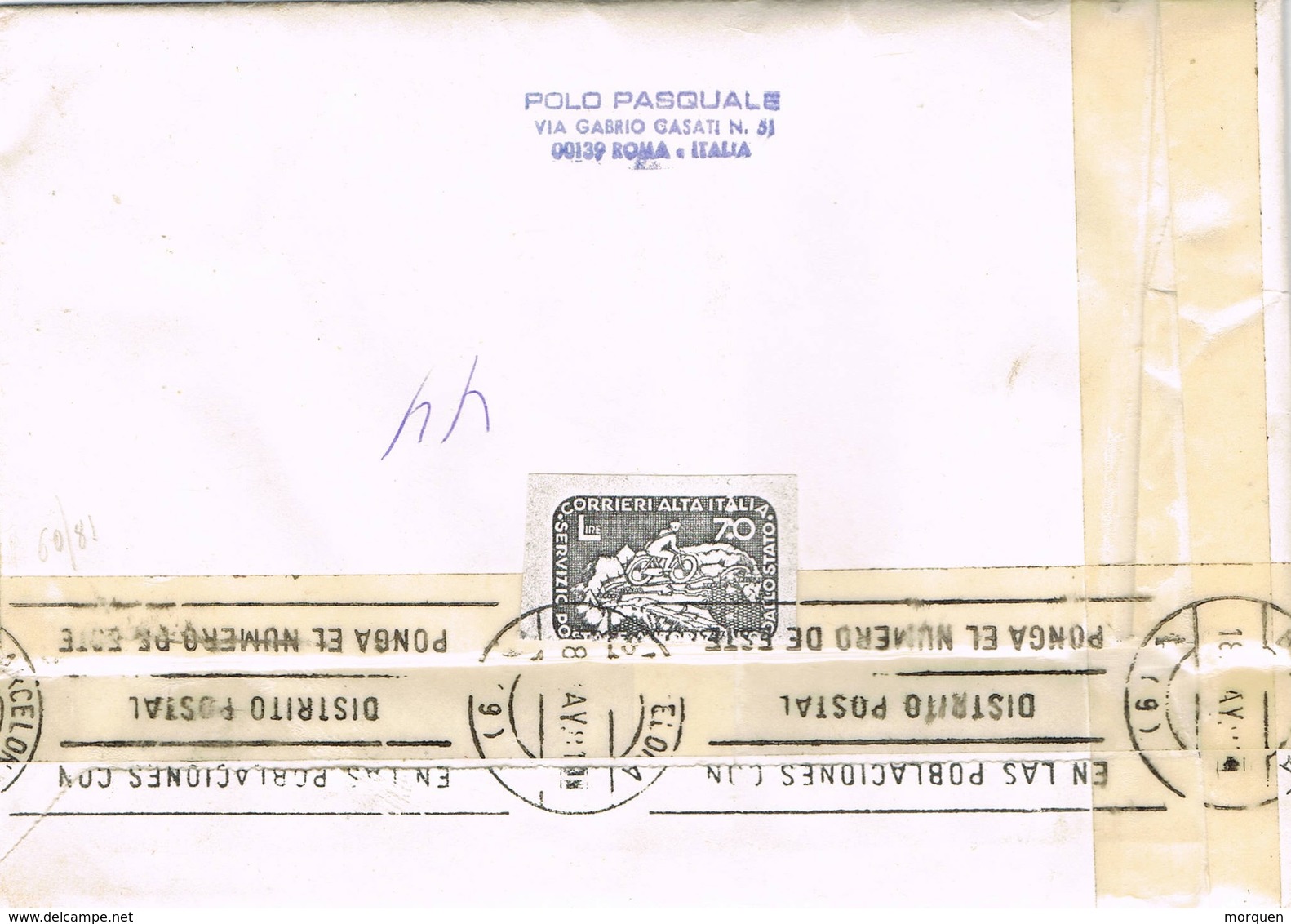 32726. Carta Certificada Aerea VATICANO 1981 A Barcelona. Viñeta, Label - Cartas & Documentos