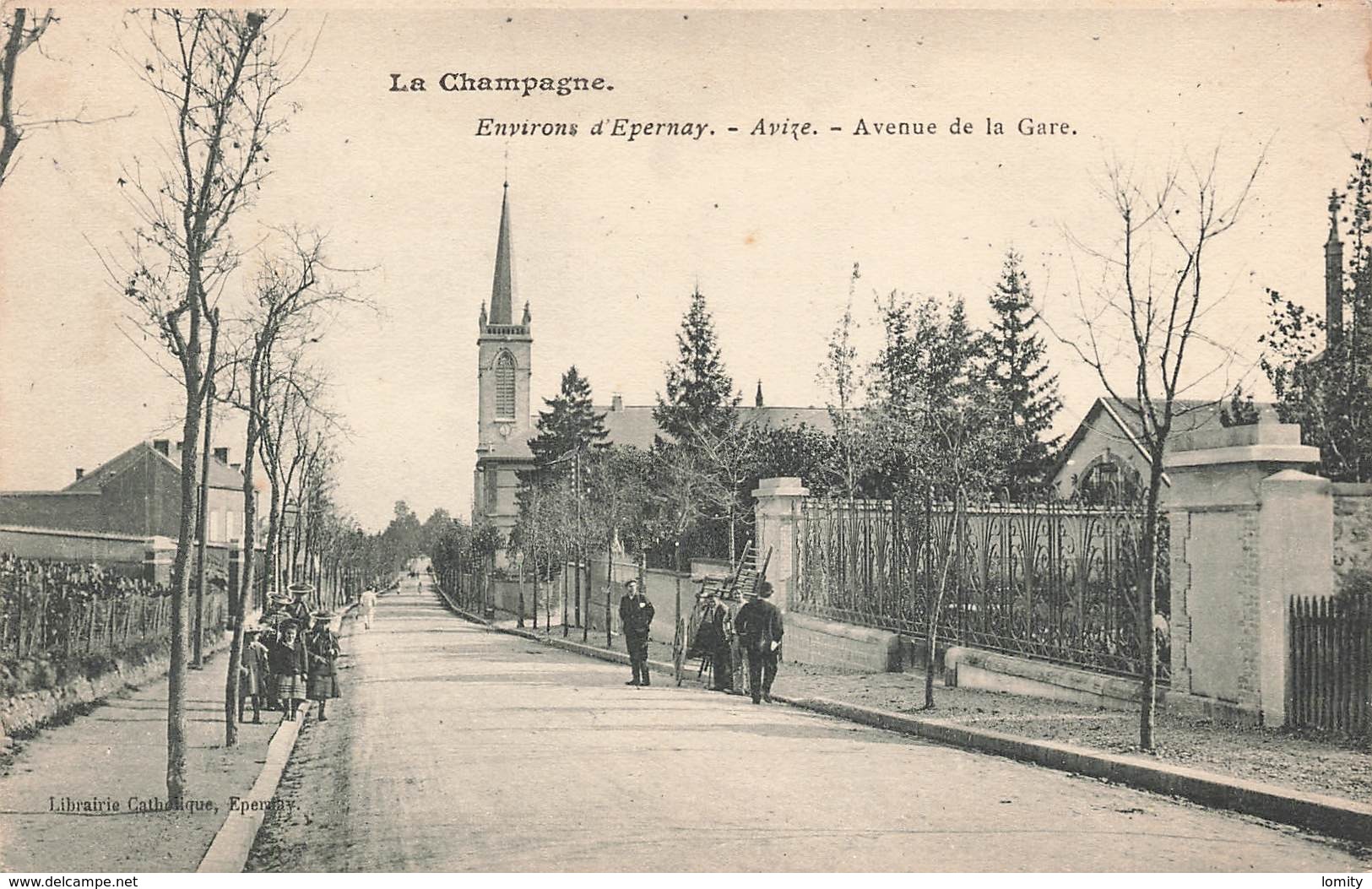 51 Avize Avenue De La Gare Cpa Carte Animée Cachet Avize 1907 - Autres & Non Classés
