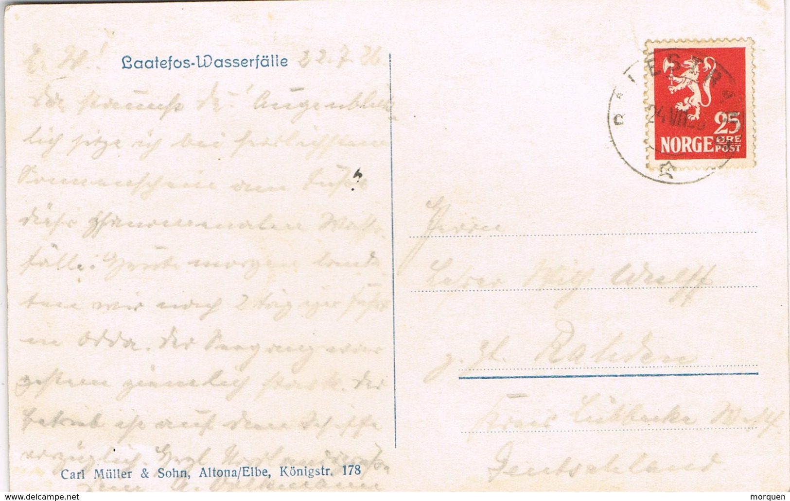 32728. Postal BALESTRAND (Norge) Noruega 1926 To Germany - Cartas & Documentos