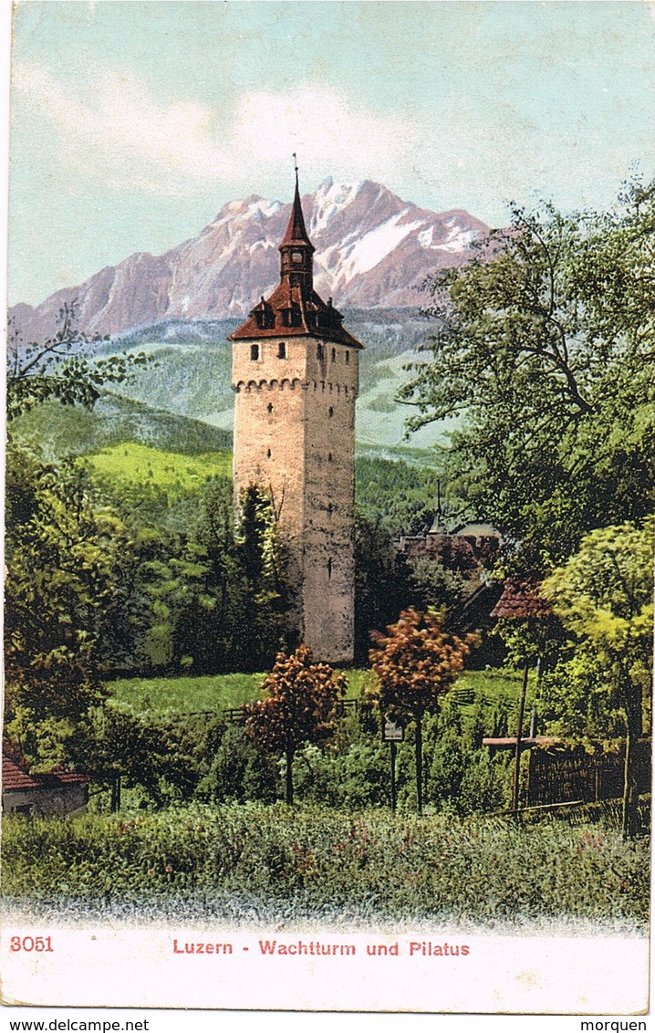 32730. Postal LUZERN (Suisse) 1906. Luzern Wachtturm Und Pilatus - Cartas & Documentos