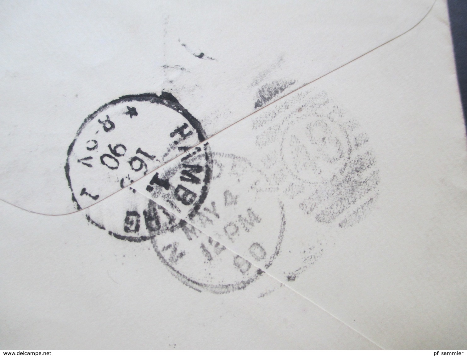USA 1890 GA Umschlag Mit Zusatzfrankatur Nr. 55 Rechts Ungezähnt!! Galveston Texas - HH über New York Mit Ak Stempel K1 - Cartas & Documentos