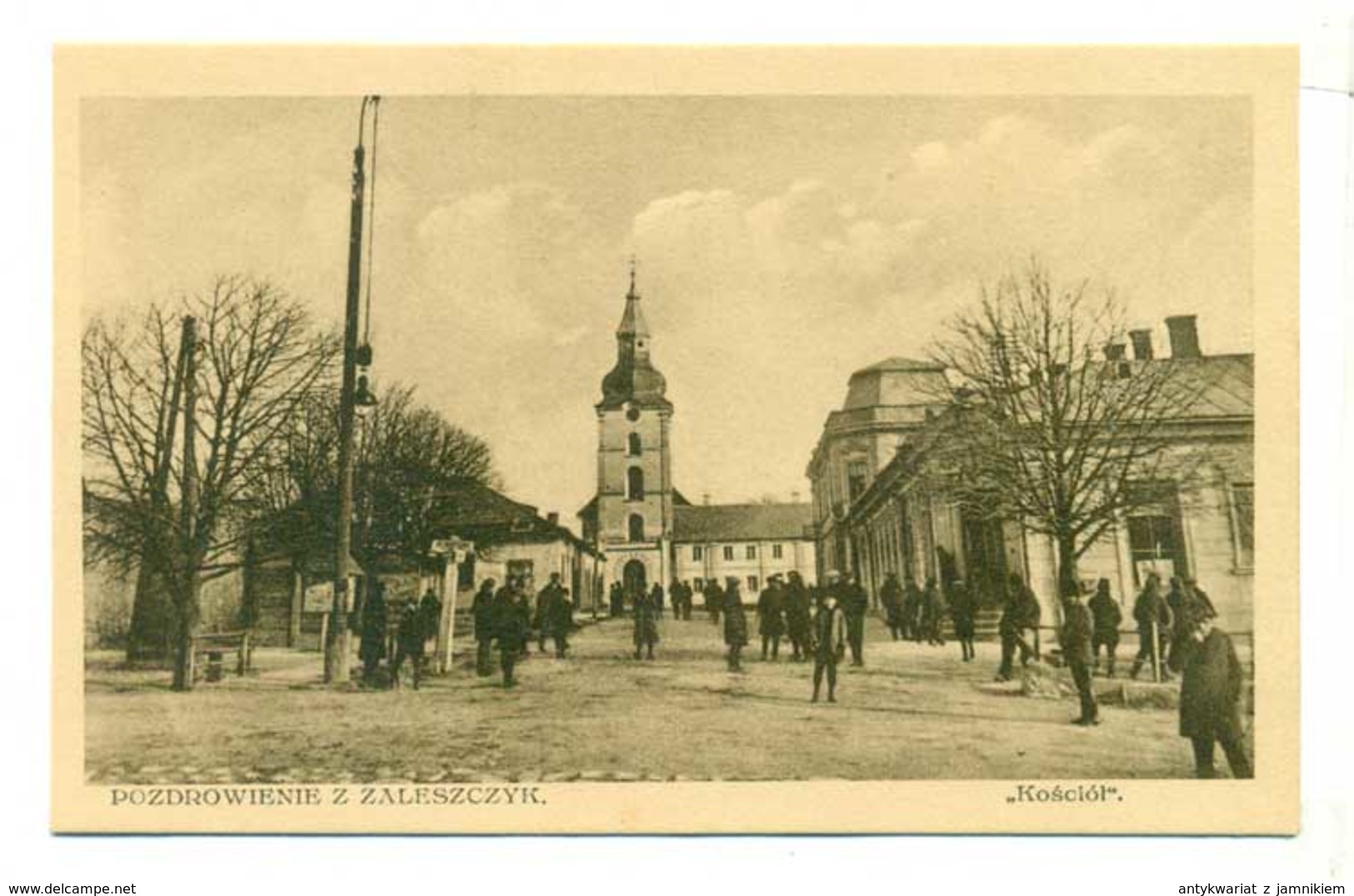 Ukraina Zaleszczyki Obw Tarnopol Ulica Kościół Ok 1930 R - Ukraine