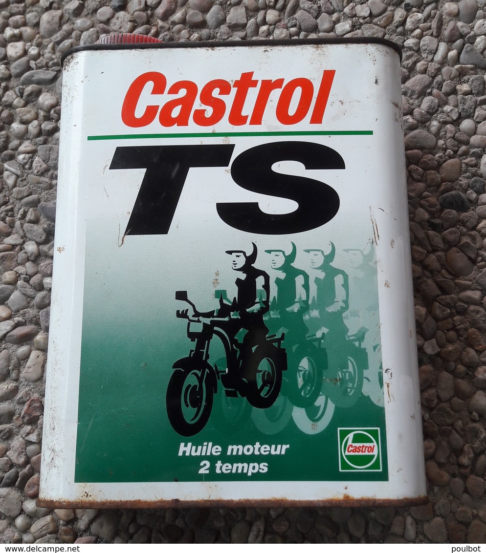 CASTROL TS Bidon D'huile 2 Litre Ancien En Tole - Voitures