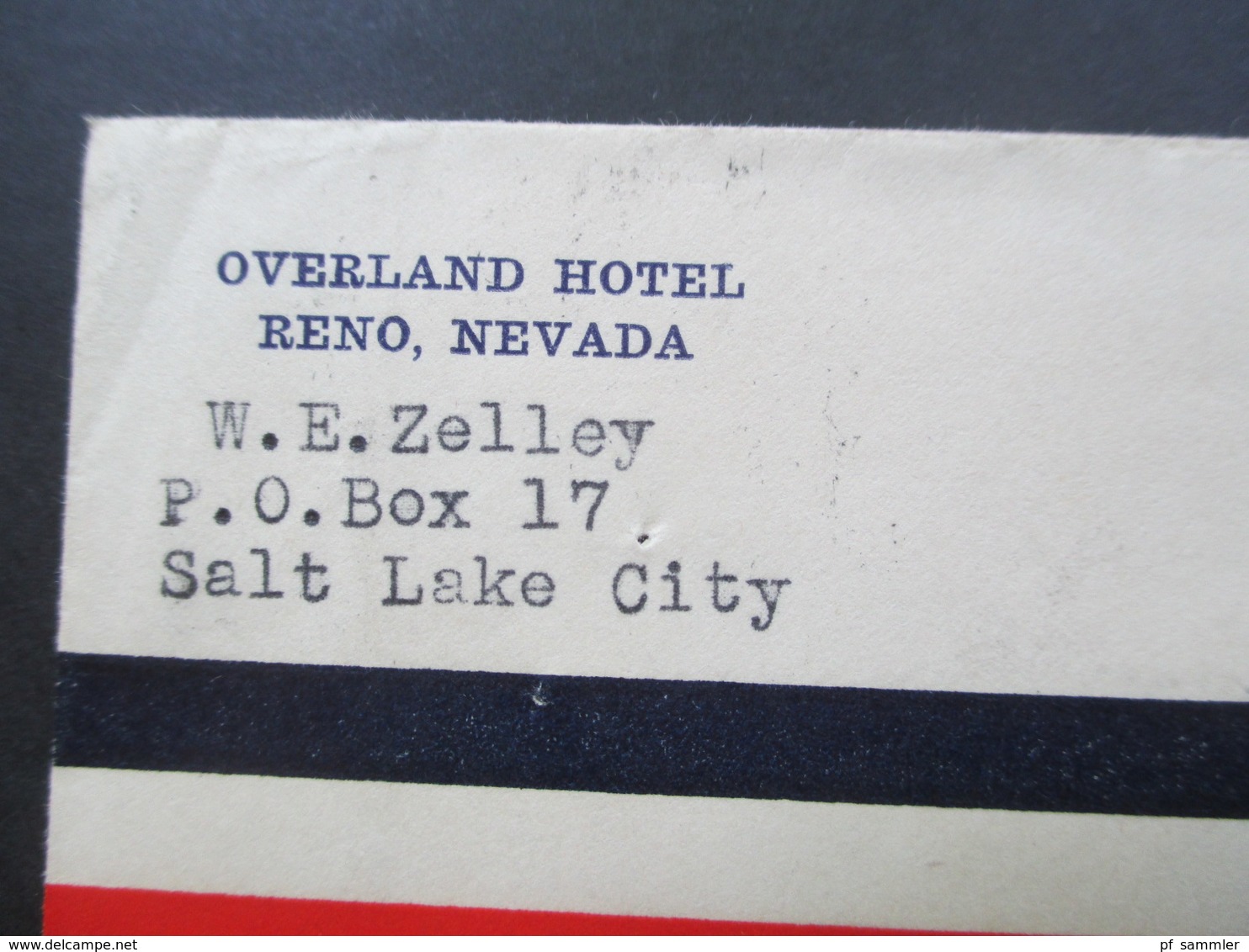 USA 1929 Flugpostmarke Nr. 310 EF Hotelpost Overland Hotel Reno, Nevada An Hotel Suppliers Chicago Stempel F-805 - Covers & Documents