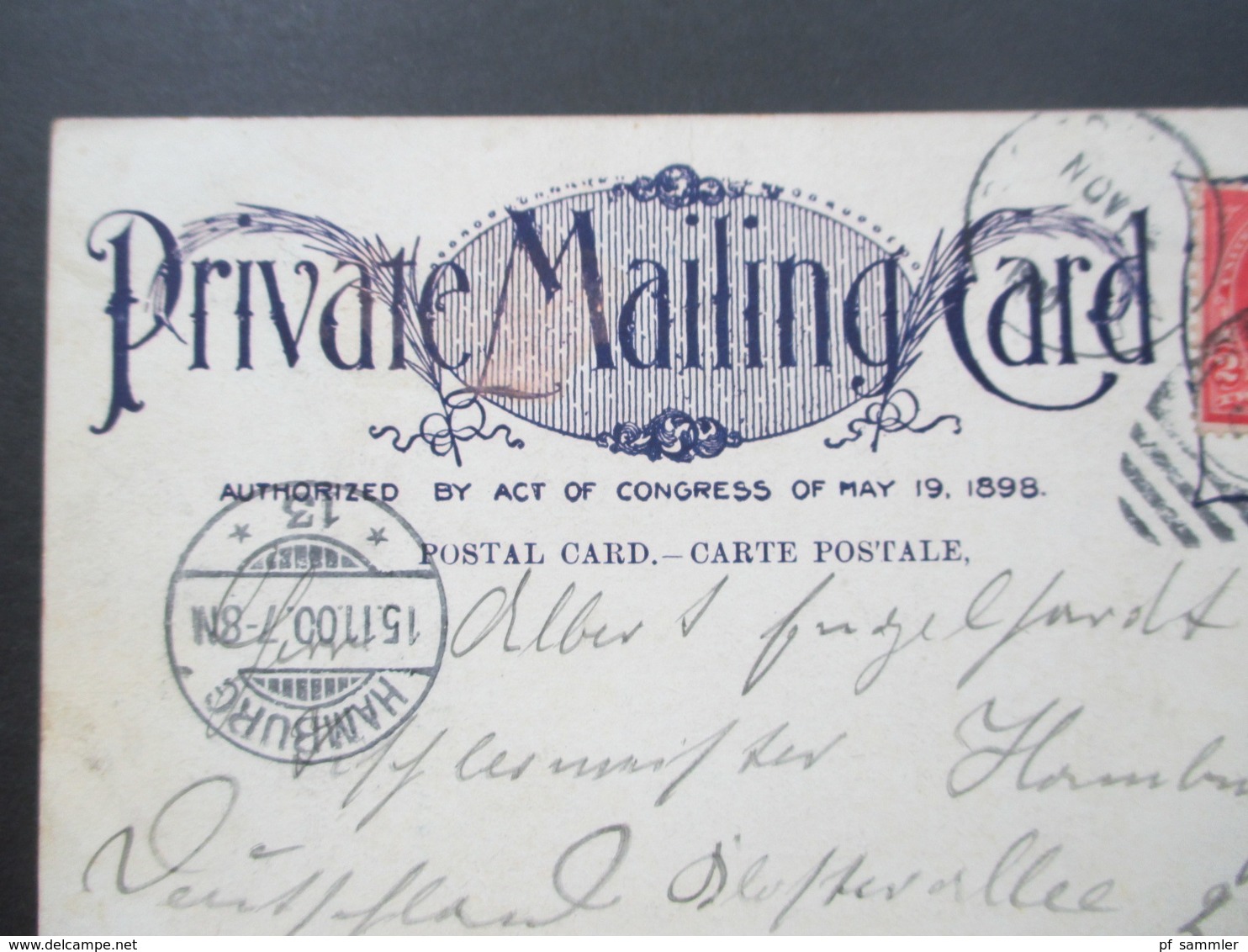 USA 1900 Private Mailing Card World Building Trinity Park Washington Nach Hamburg Mit Ak Stempel! - Briefe U. Dokumente