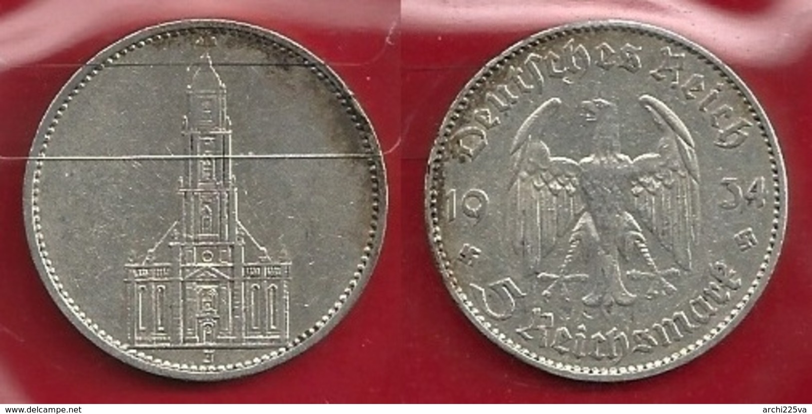 GERMANIA 1934 J - 5 Reichsmark  BB / SPL - Argento / Argent / Silver - Confezione In Bustina  (3 Foto) - 5 Reichsmark