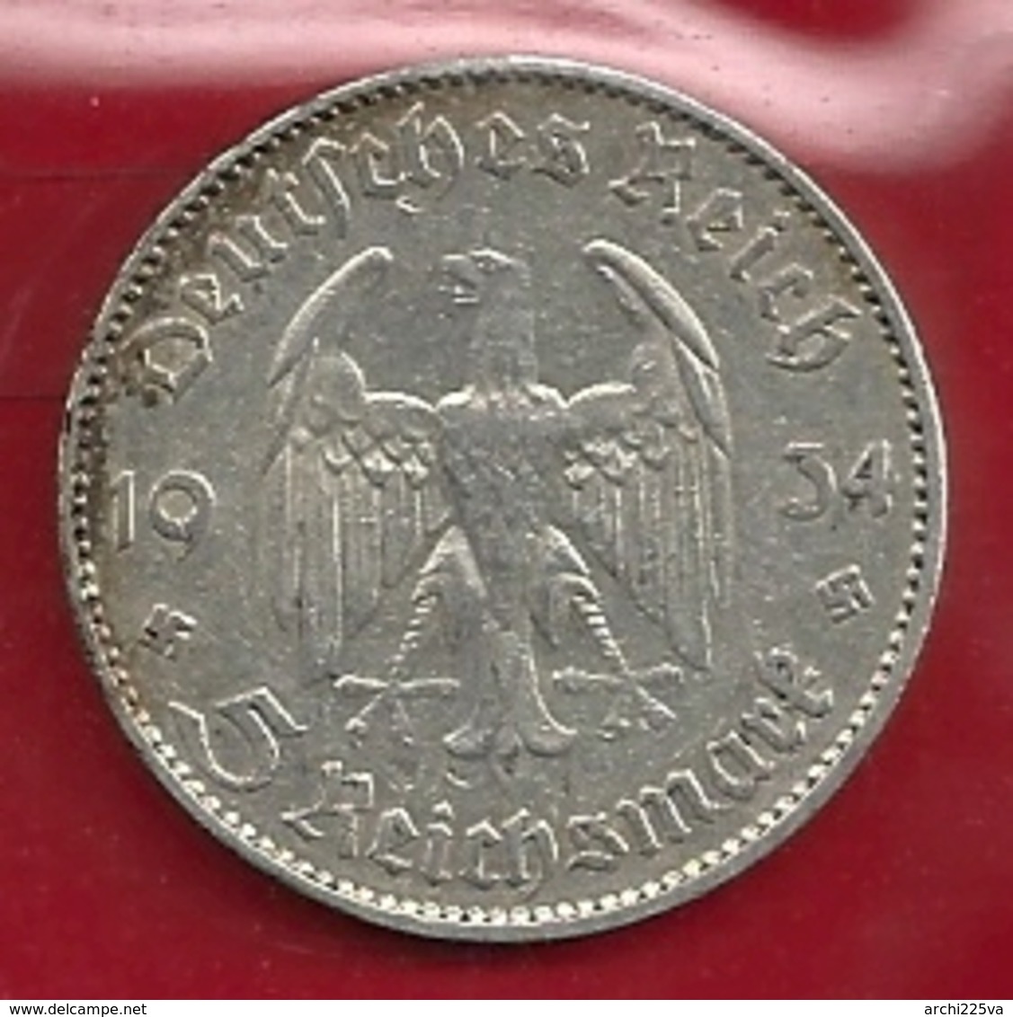 GERMANIA 1934 J - 5 Reichsmark  BB / SPL - Argento / Argent / Silver - Confezione In Bustina  (3 Foto) - 5 Reichsmark