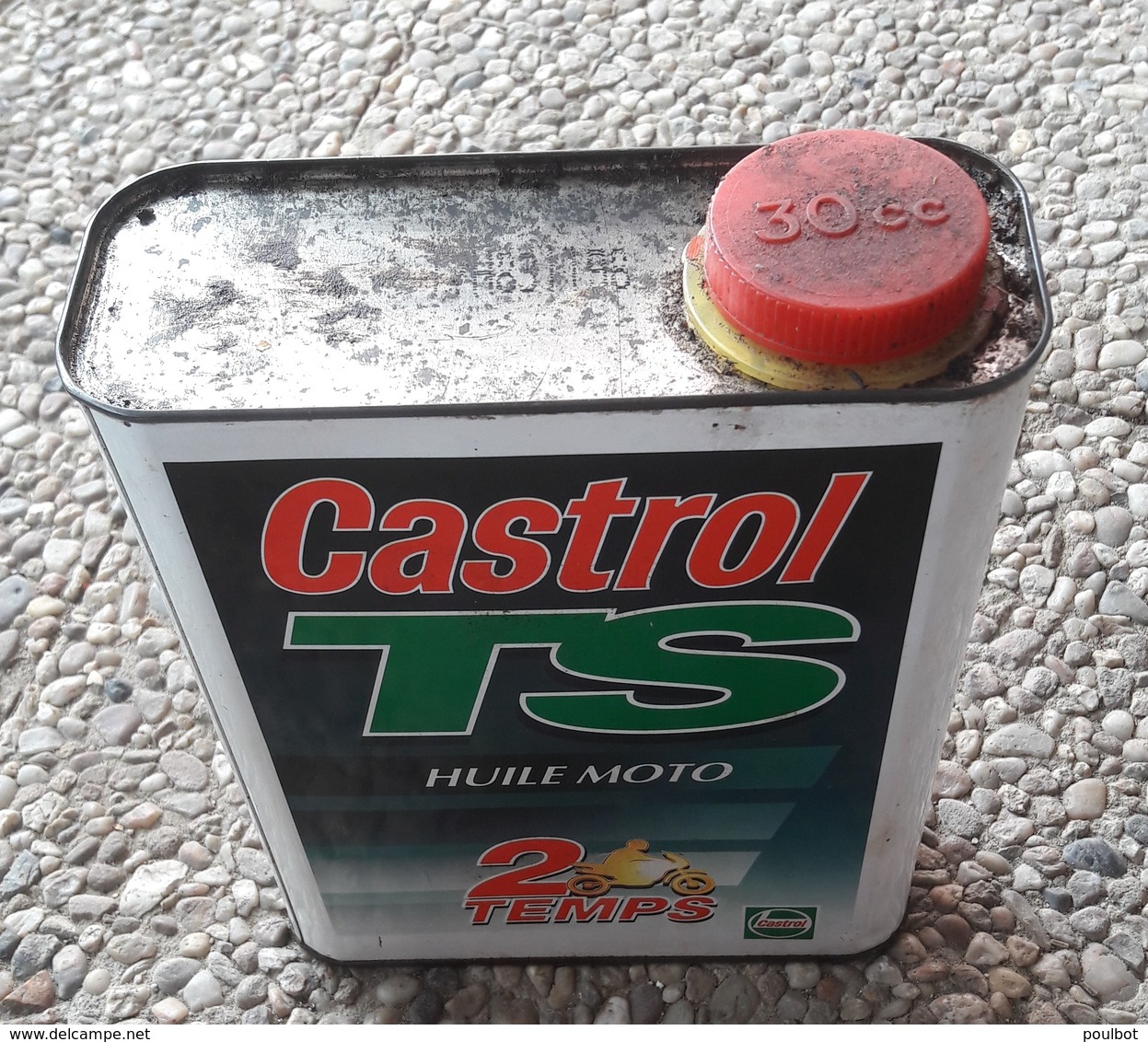 CASTROL TS MOTO 2 Temps Bidon D'huile 2 Litre Ancien En Tole - Voitures