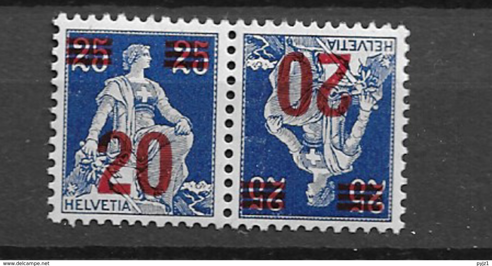 1921 MNH Switserland Pair Mi 161 Postfris** - Nuevos