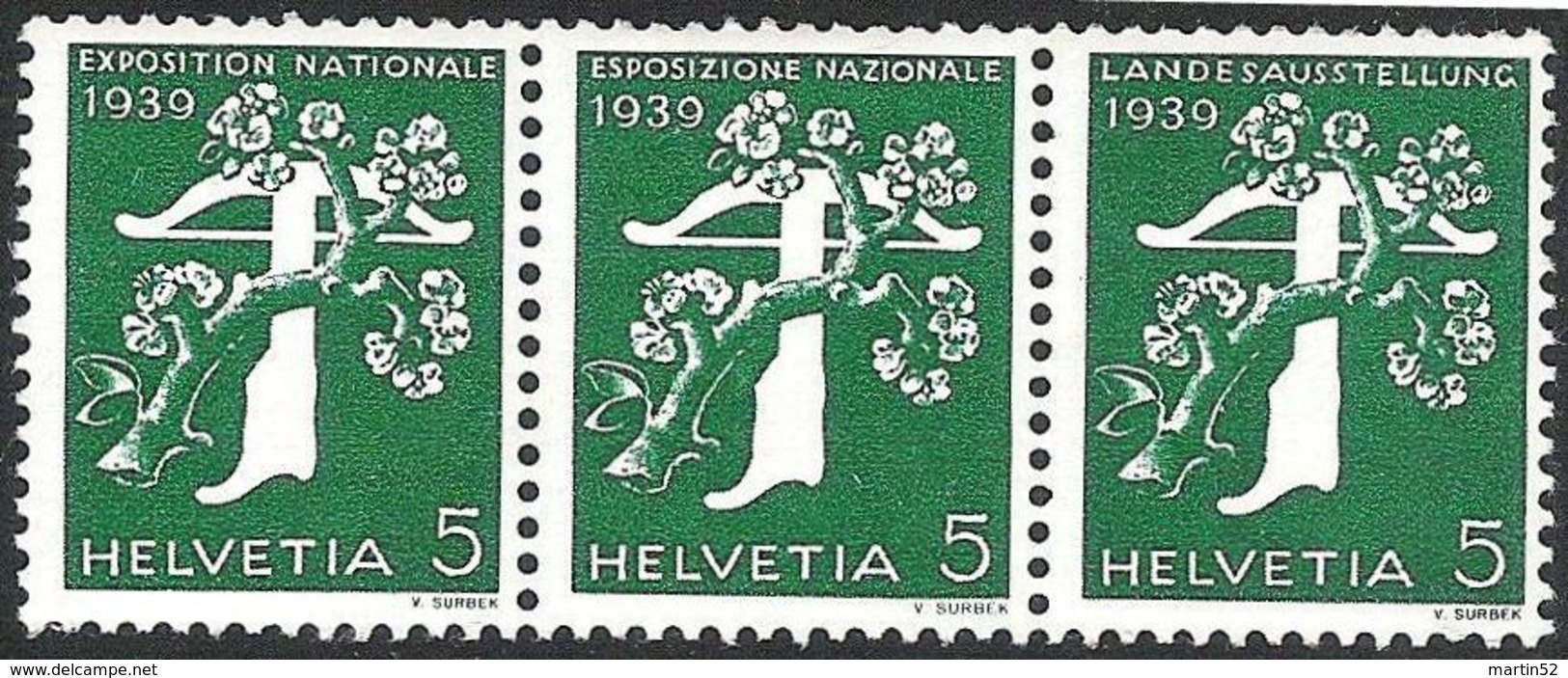 Schweiz Suisse 1939:RM Landi Expo Zu 228yR.01 + 232yR ** MNH Zu 236yR * Falz MLH  (Zu CHF 19.00) - Coil Stamps