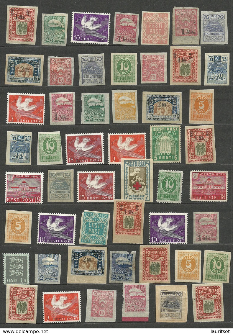 Estland Estonia 1918-1940 Kleines Los V. 51 Unbenutzte Briefmarken, Mit Und Ohne Gummi */(*) - Estland