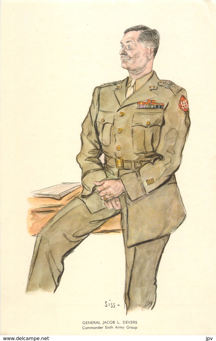 GENERAL JACOB L. DEVERS - Commander Sixth Army Group - Né à YORK - PENNSYLVANIE - ETATS UNIS - 1939-45